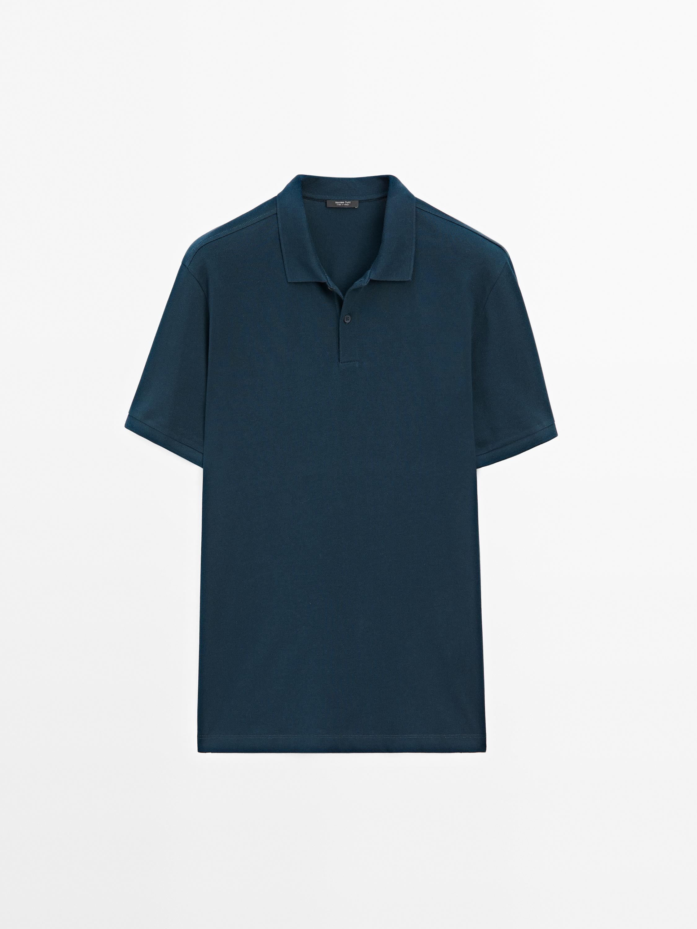 Camisa Polo com Microestrutura em Piquê
