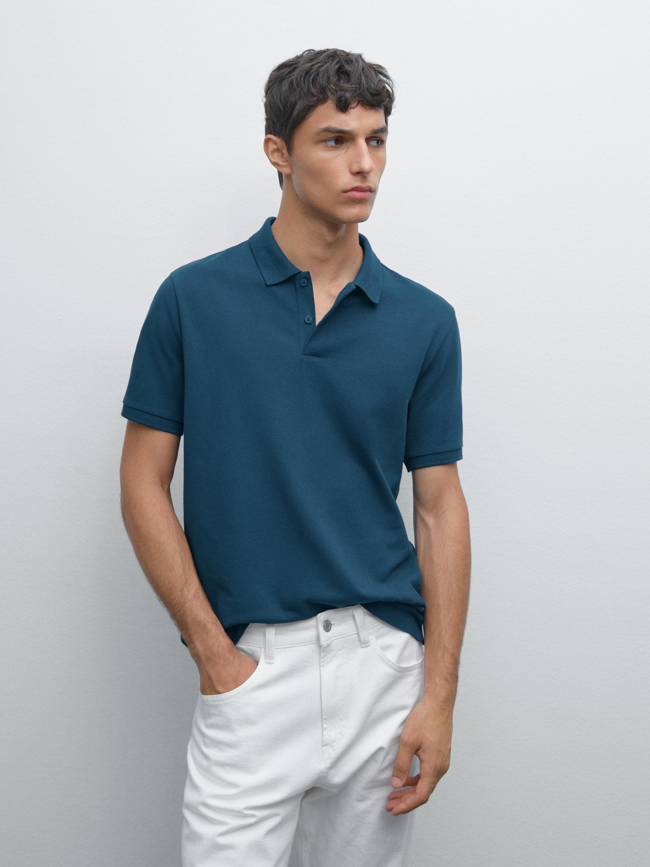 Camisa Polo com Microestrutura em Piquê