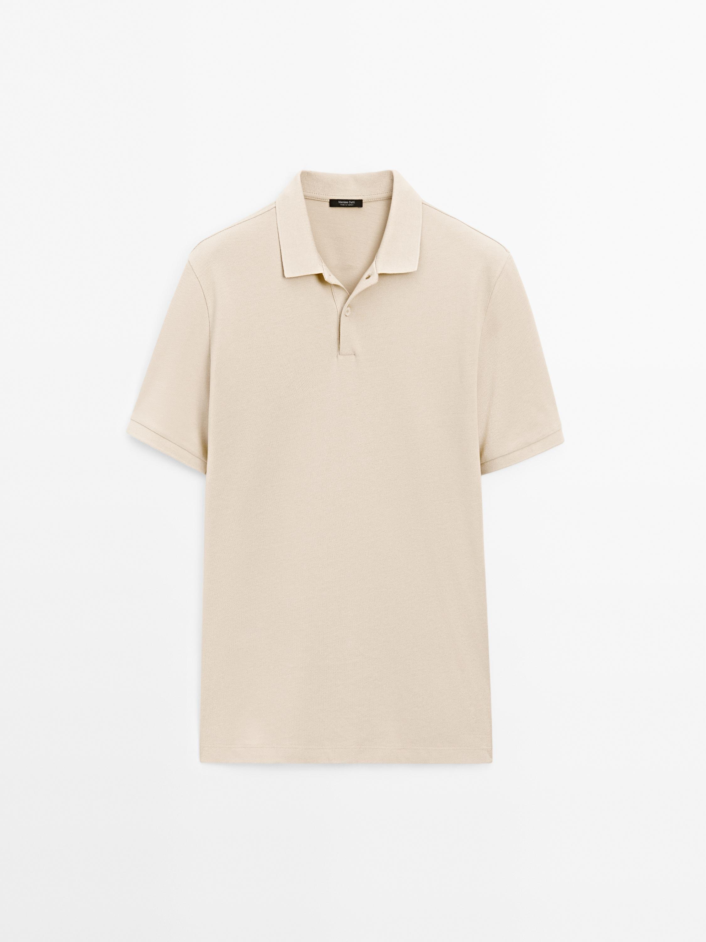 Camisa Polo com Microestrutura em Piquê