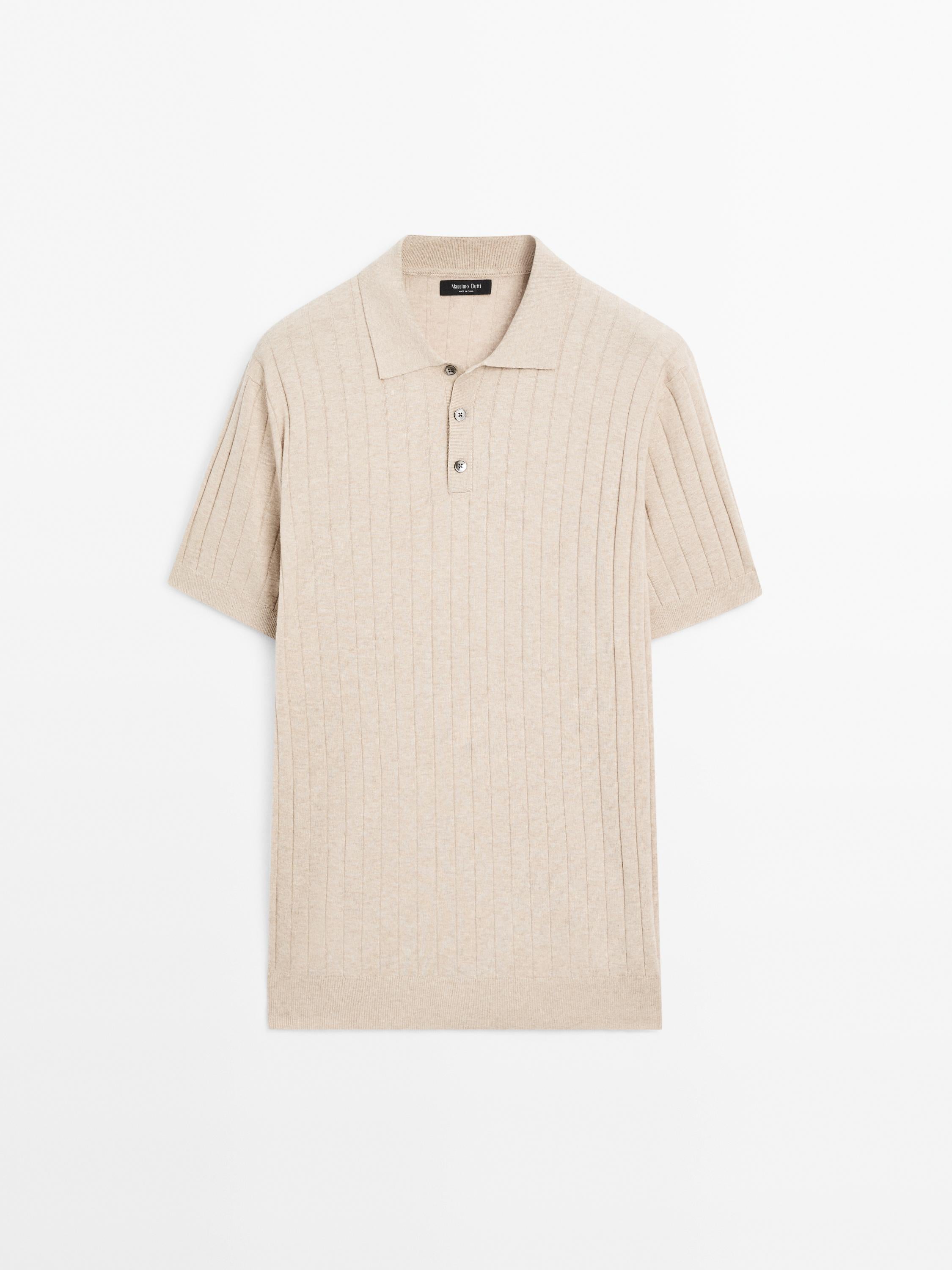 Camisa Gola Polo Canelada Blend - Bege