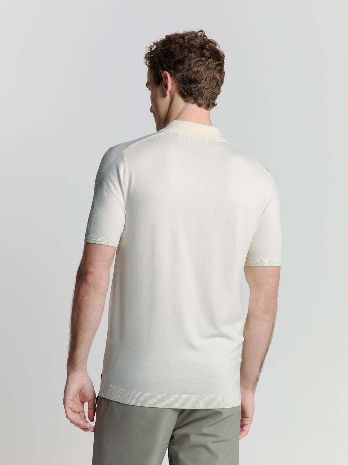 Camisa Polo com Zíper - Off white