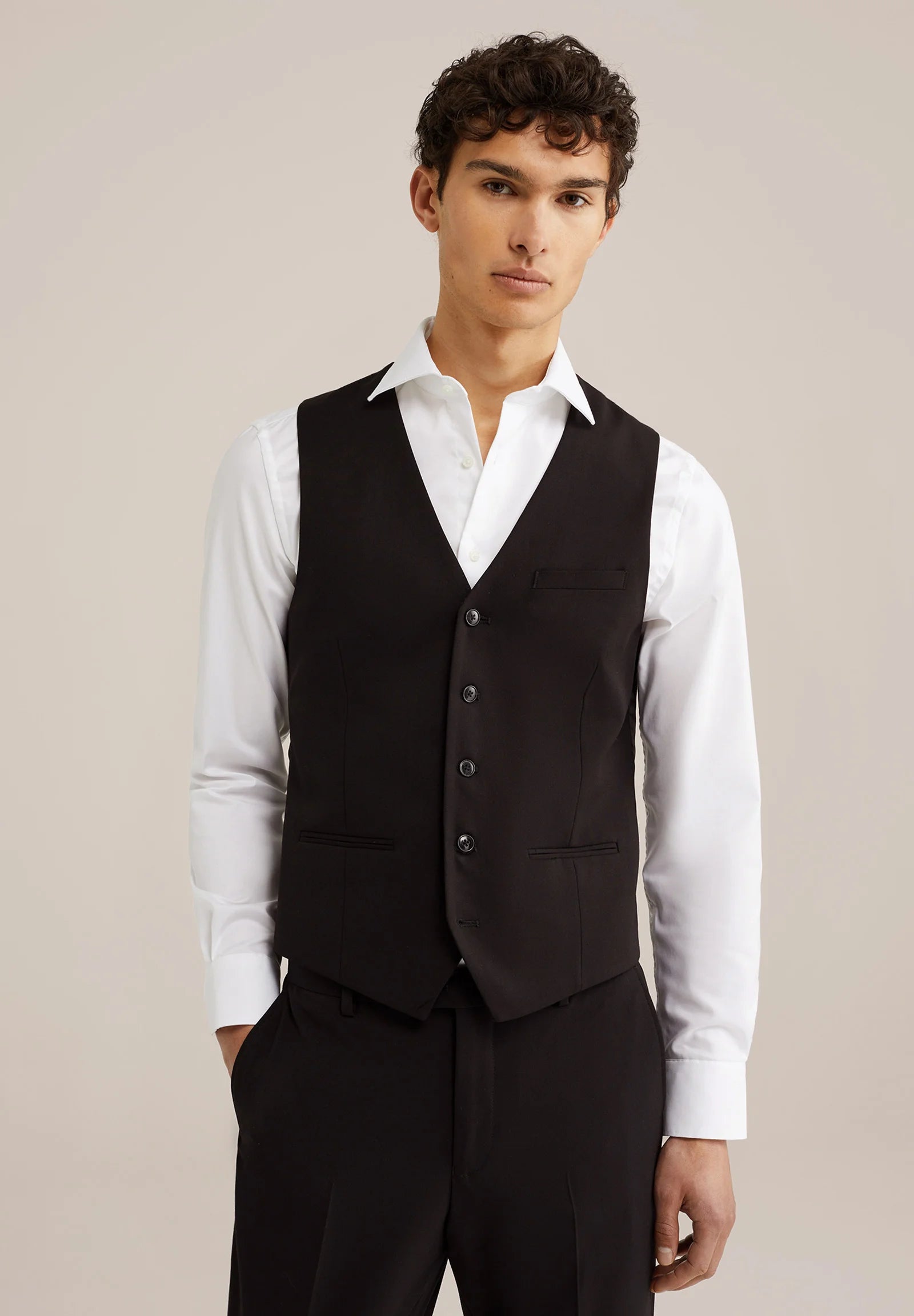 Colete Regular Fit Alfaiataria Masculino - Preto