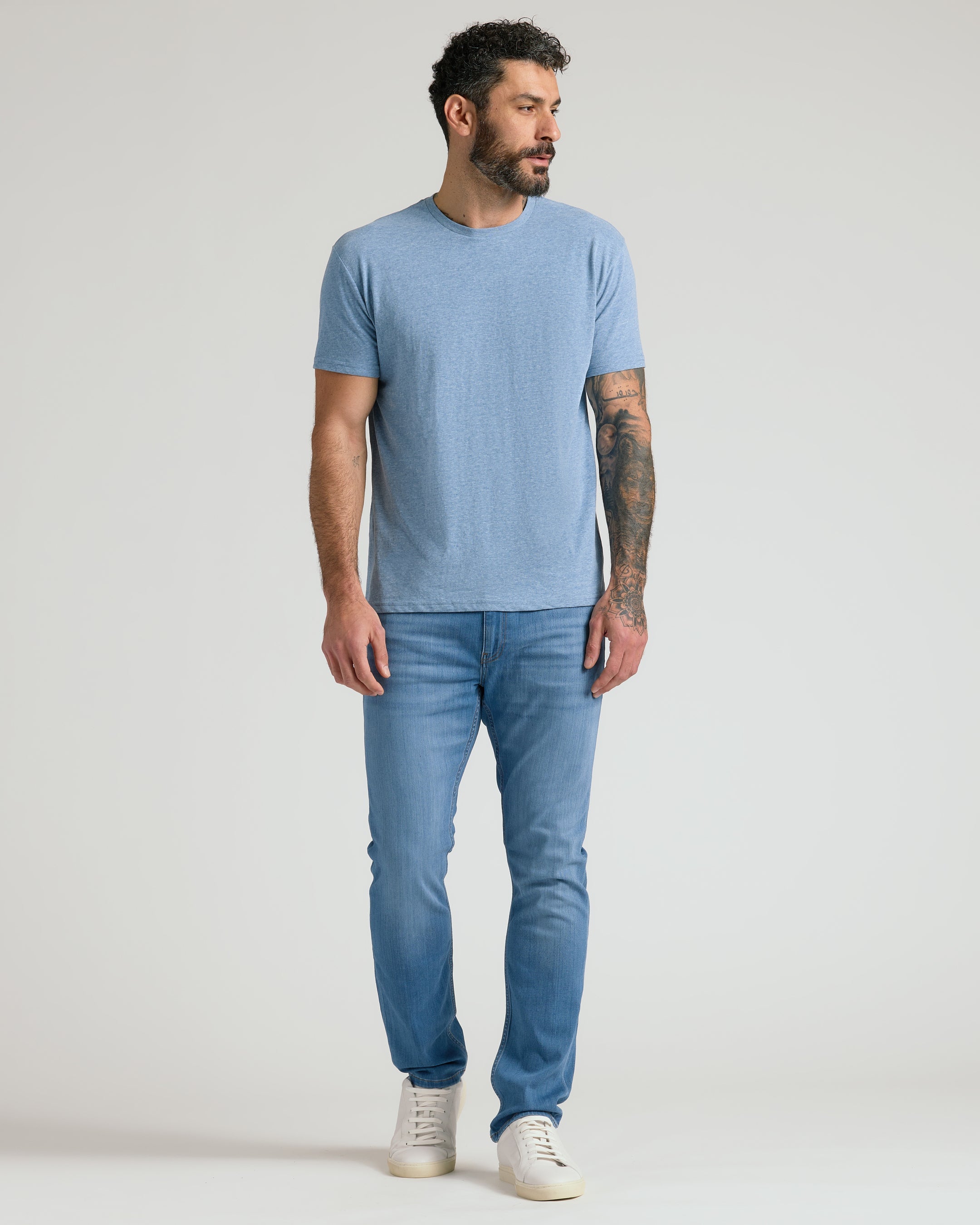 Camiseta Clássica Gola Redonda - Azul Índigo