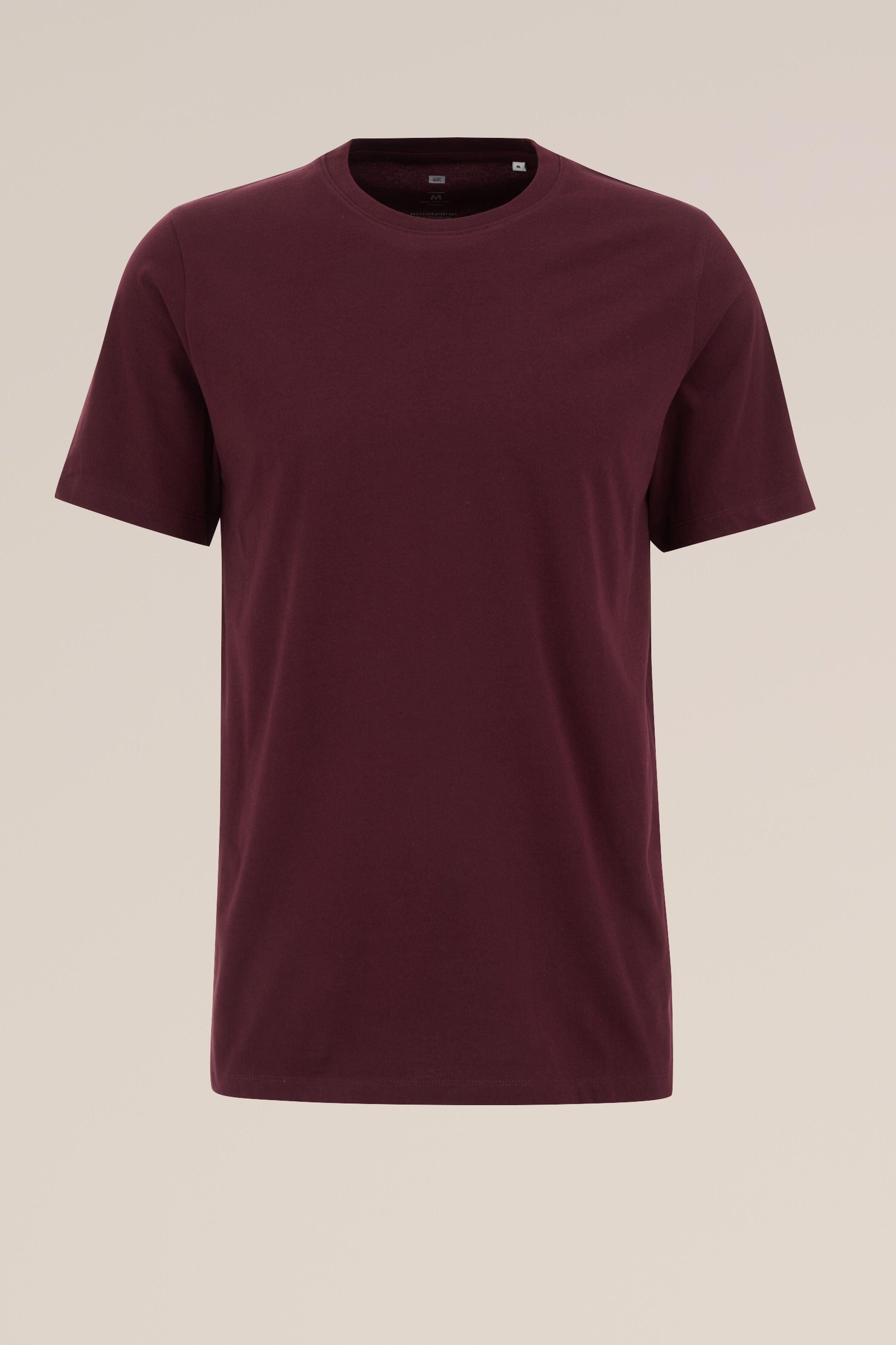 Camiseta Básica de Corte Regular - Vinho