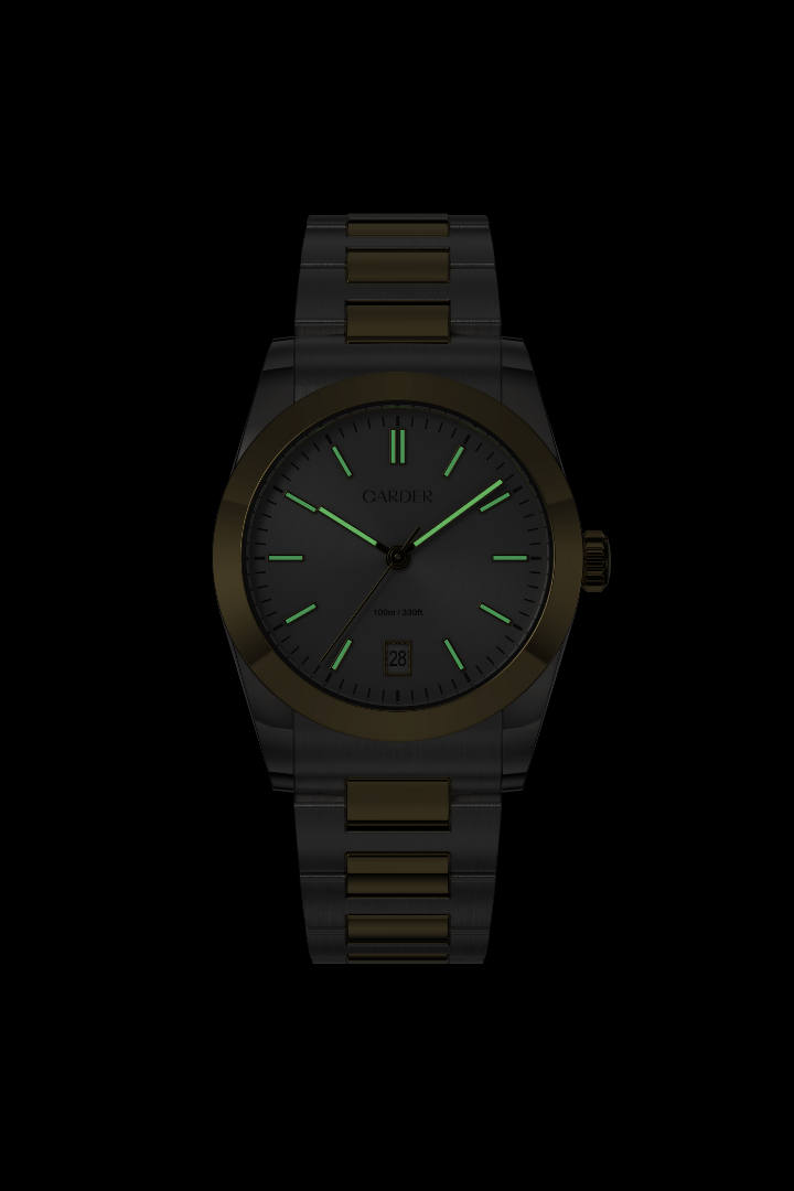 Relógio James Safira 10ATM - Dourado e Branco