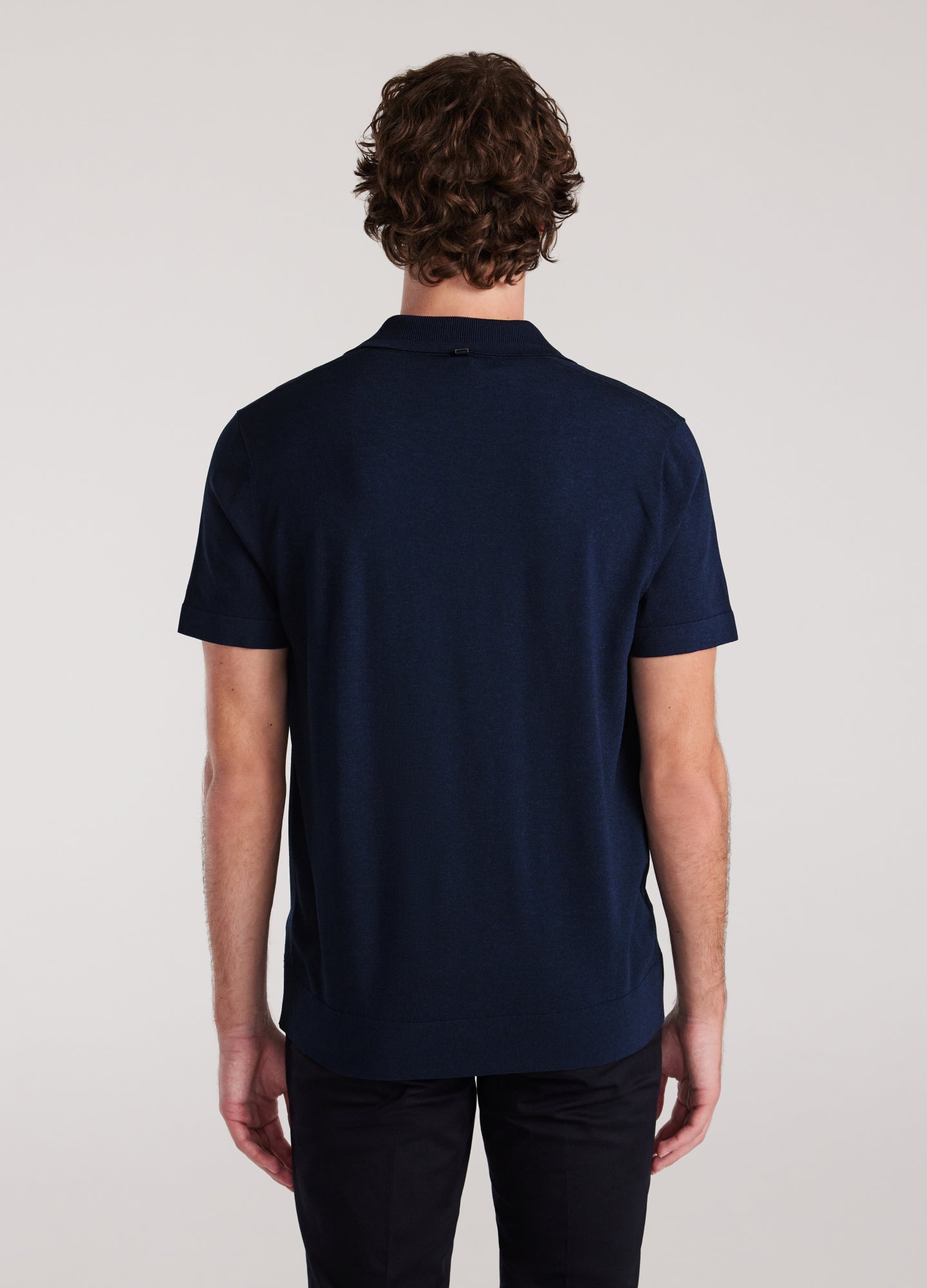Camisa Polo Comfort em Algodão Peruano - Azul Marinho