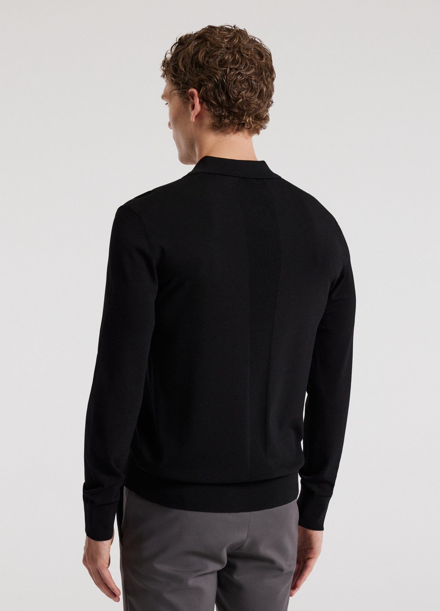 Camisa Polo Manga Longa - Preto