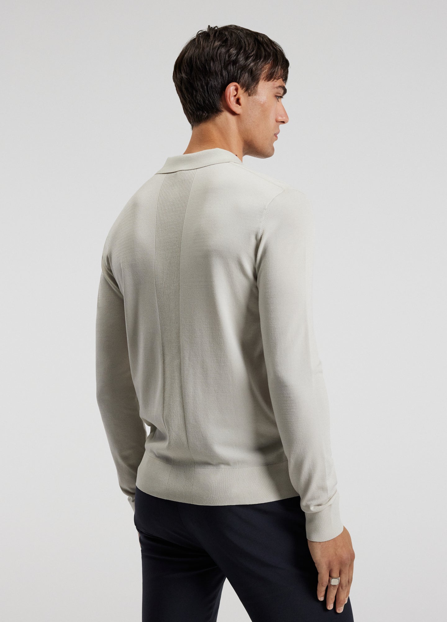 Camisa Polo Manga Longa - Off white