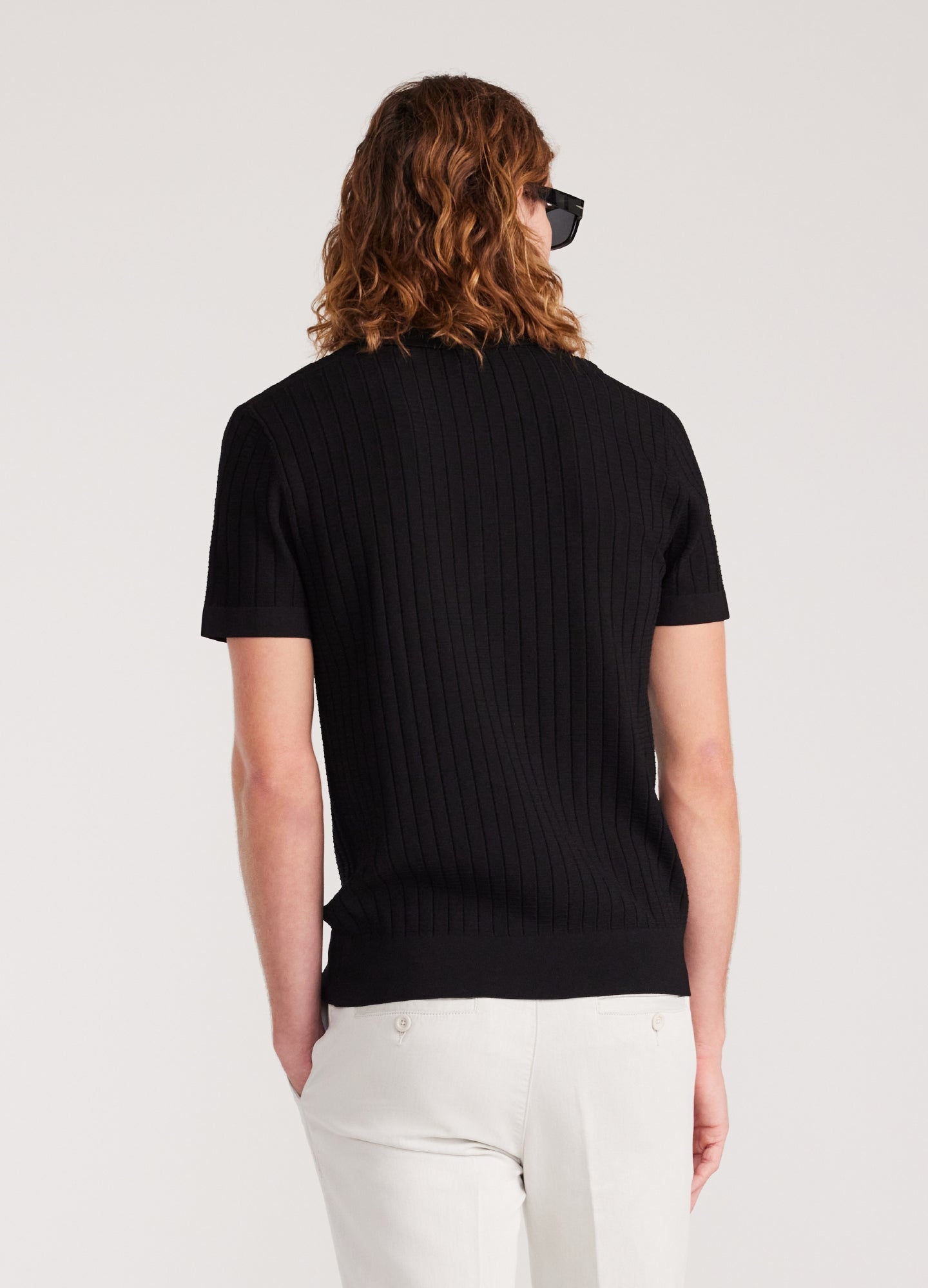 Camisa Gola Polo e Textura - Preto
