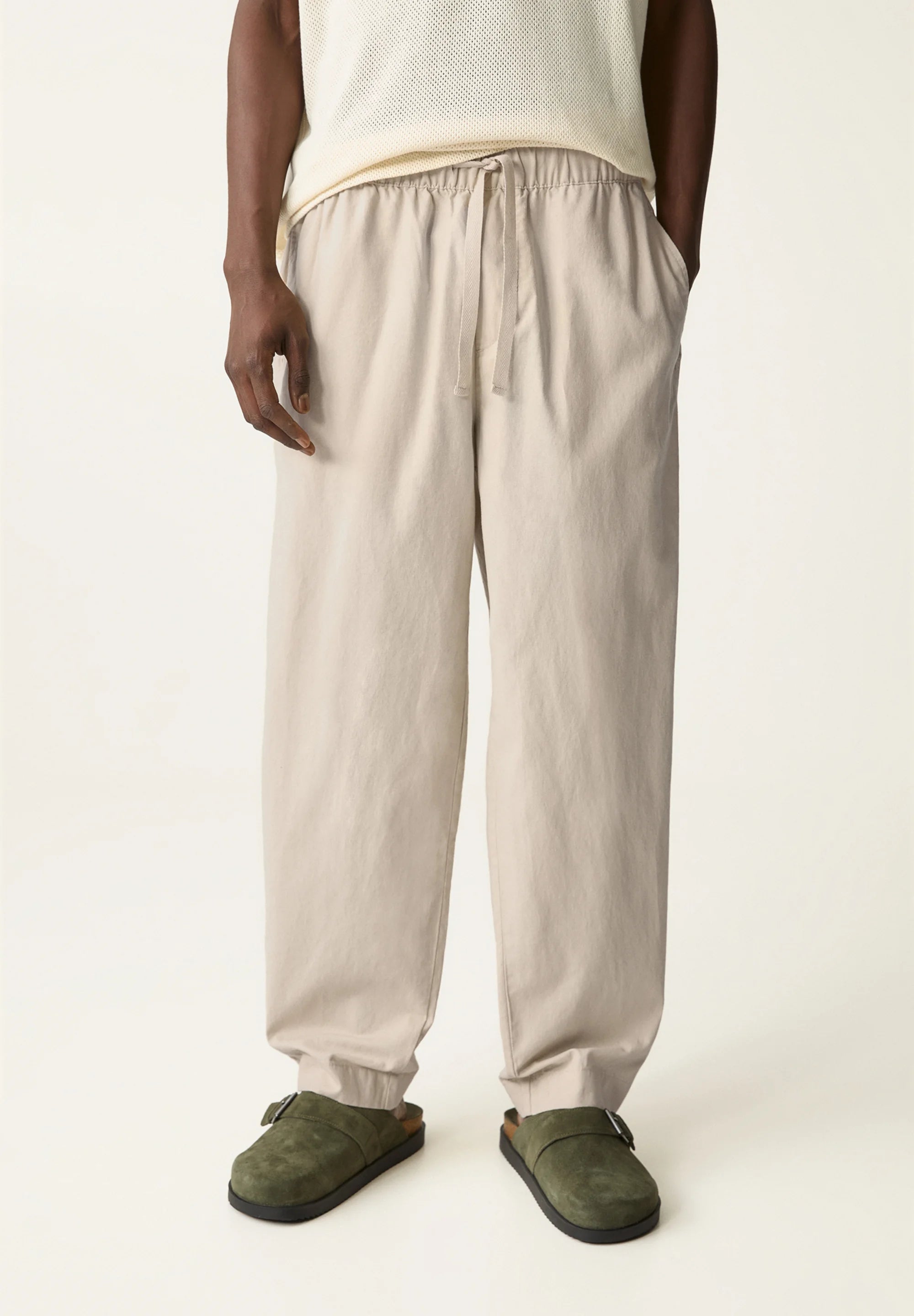 Calça Blend em Linho - Bege