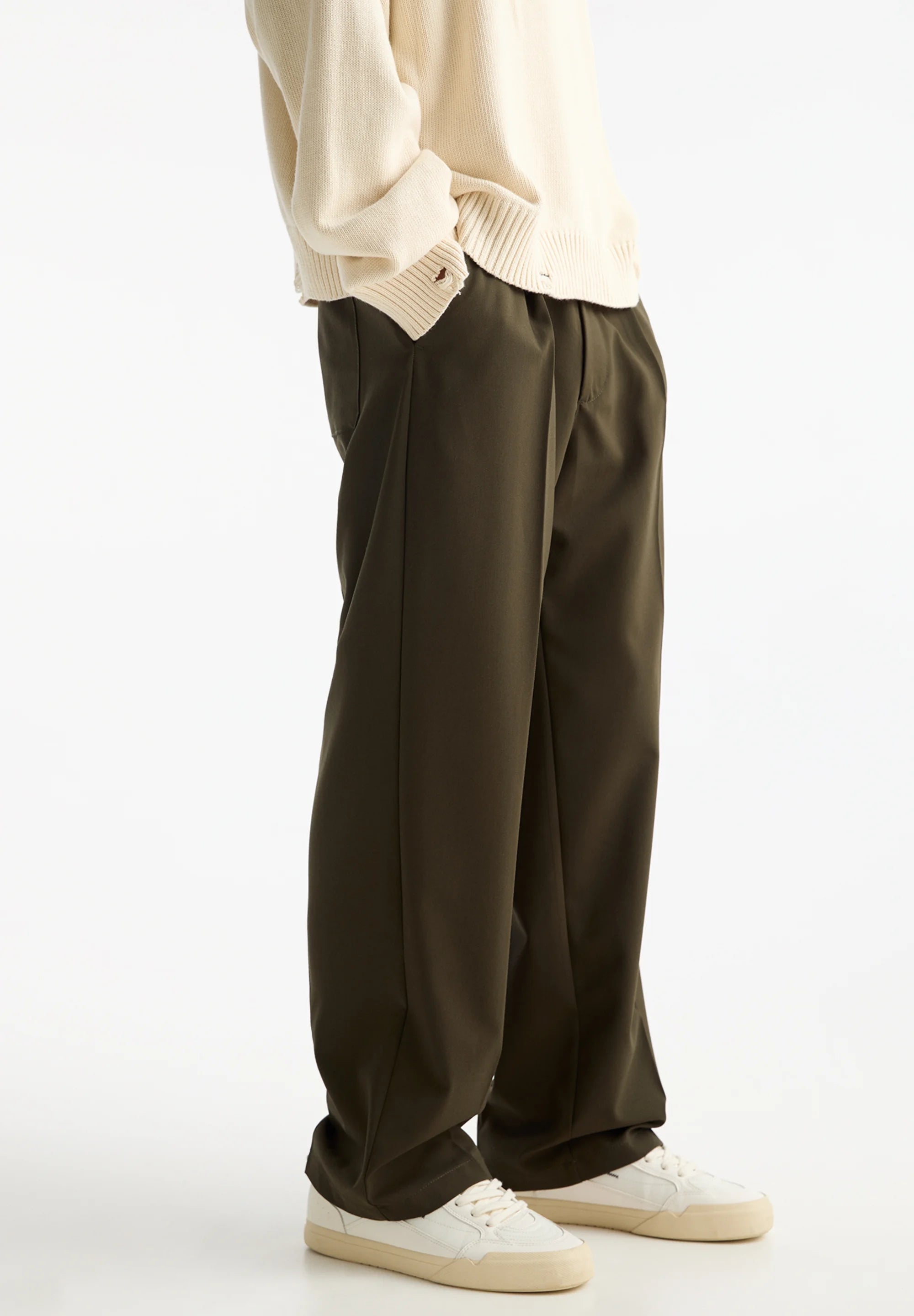 Calça Wide Fit Casual - Caqui