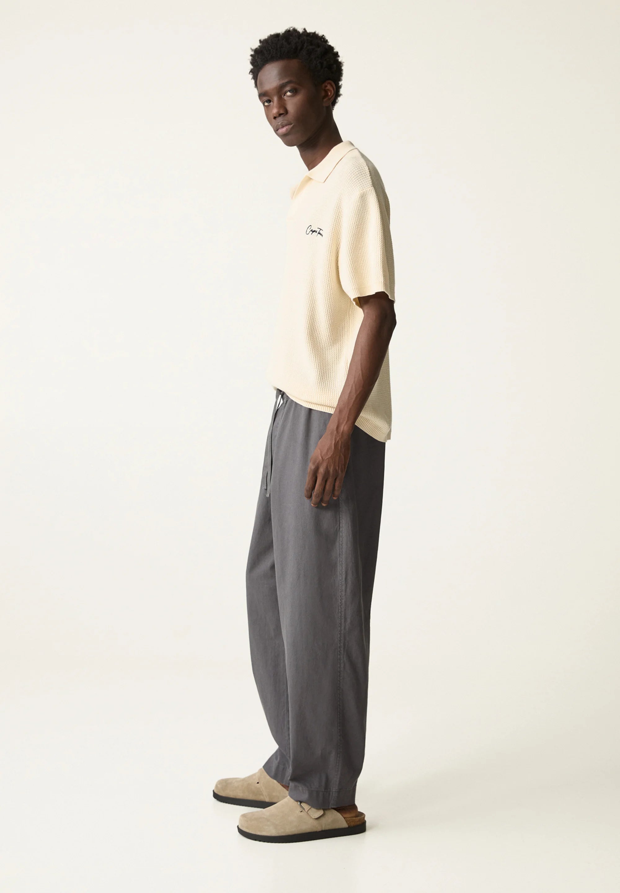 Calça Blend em Linho - Cinza escuro