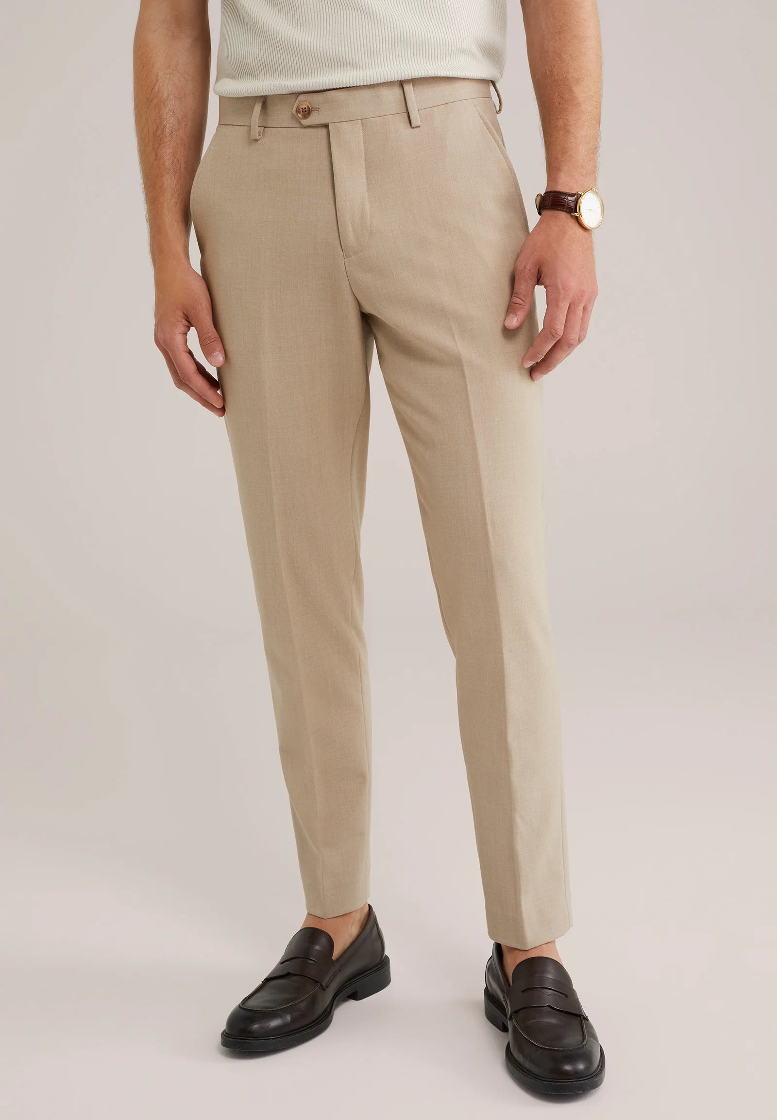 Calça de Alfaiataria Regular Fit - Bege