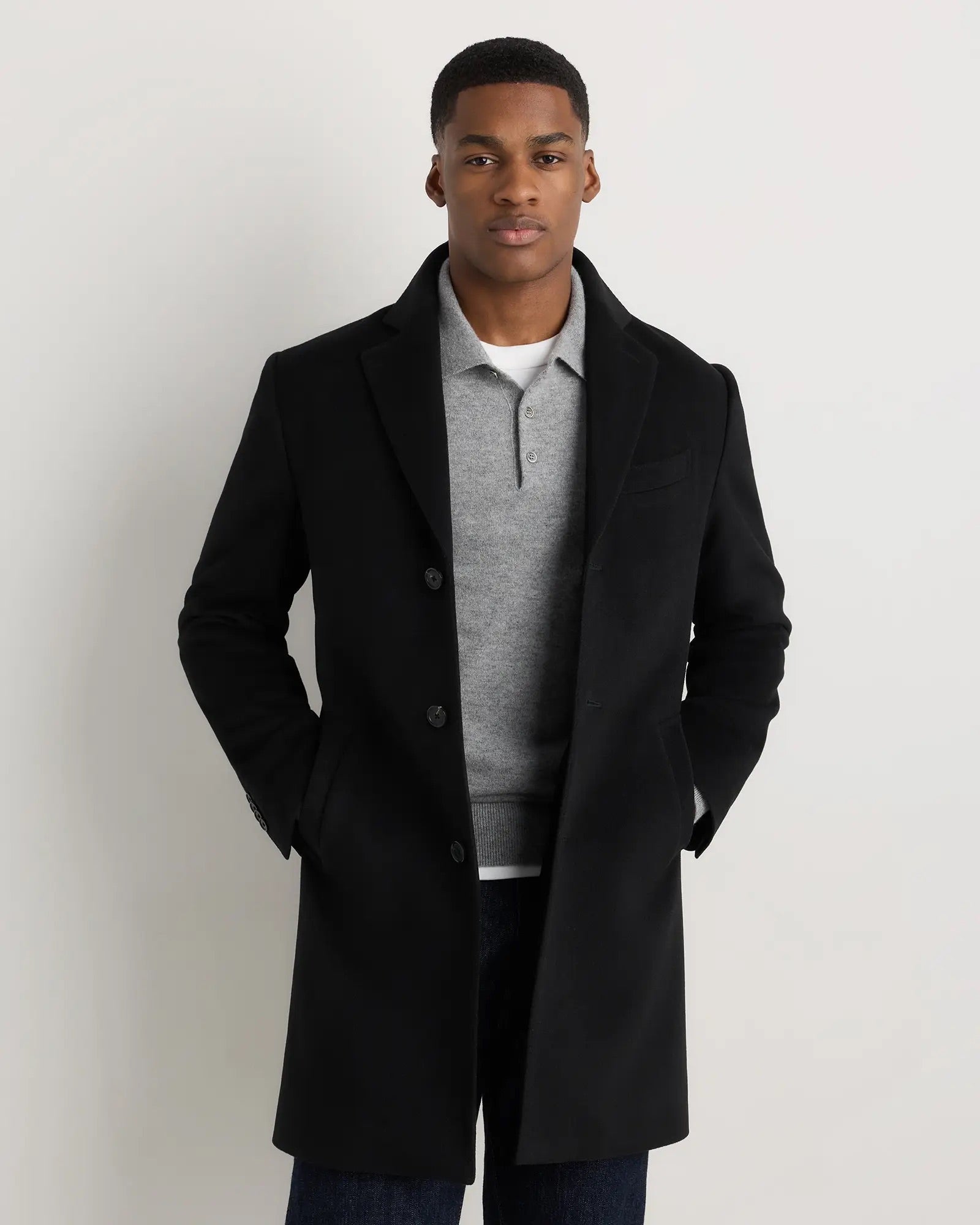 Casaco Sobretudo Masculino Longo - Preto