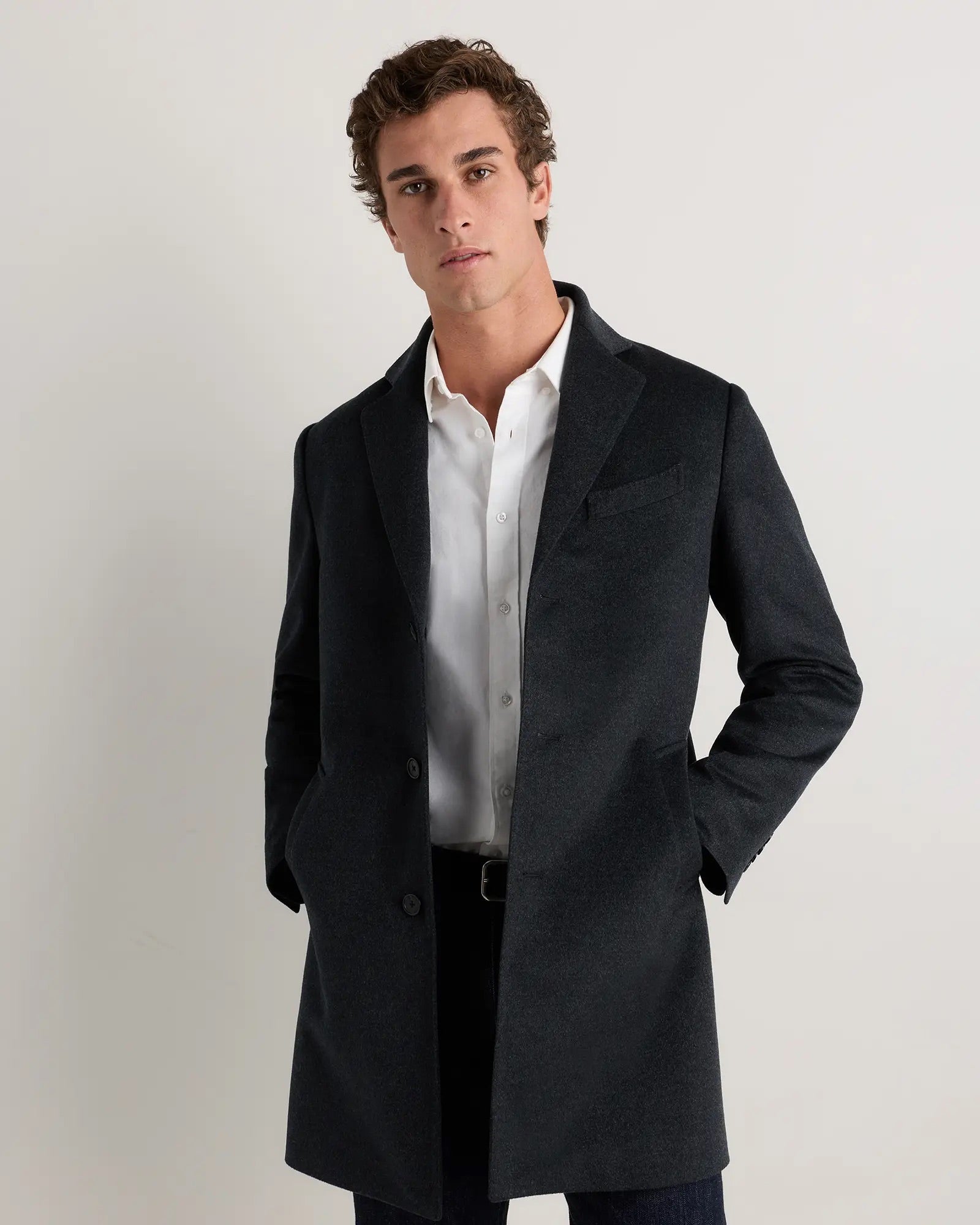 Casaco Sobretudo Masculino Longo - Cinza escuro