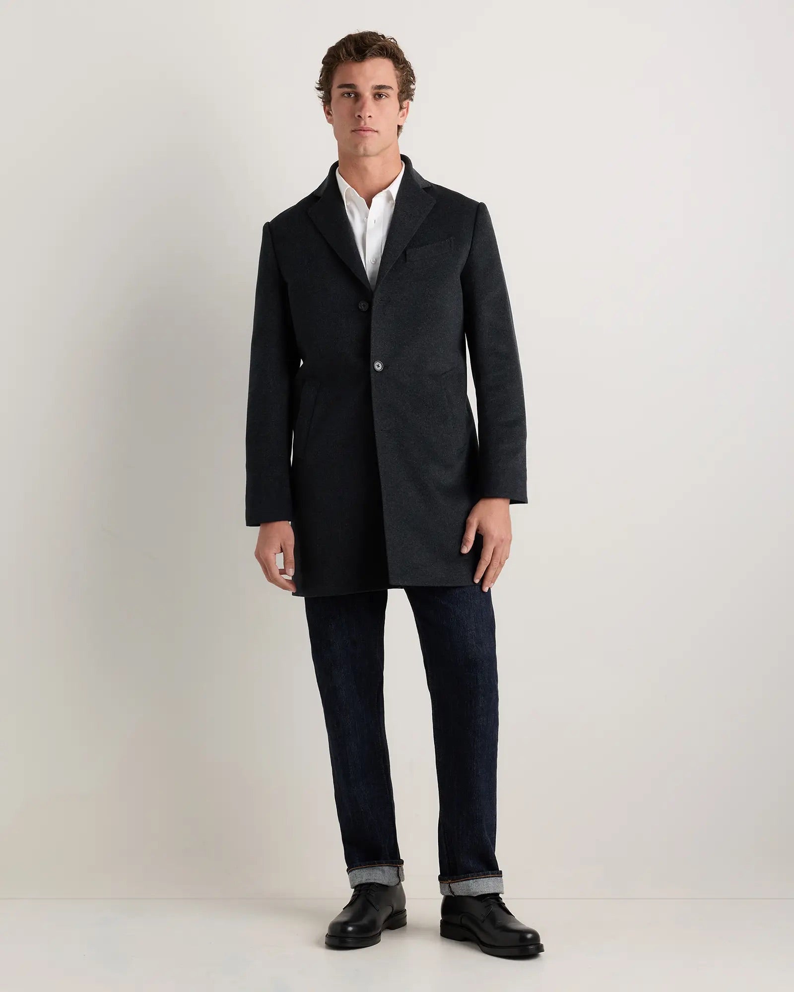 Casaco Sobretudo Masculino Longo - Cinza escuro