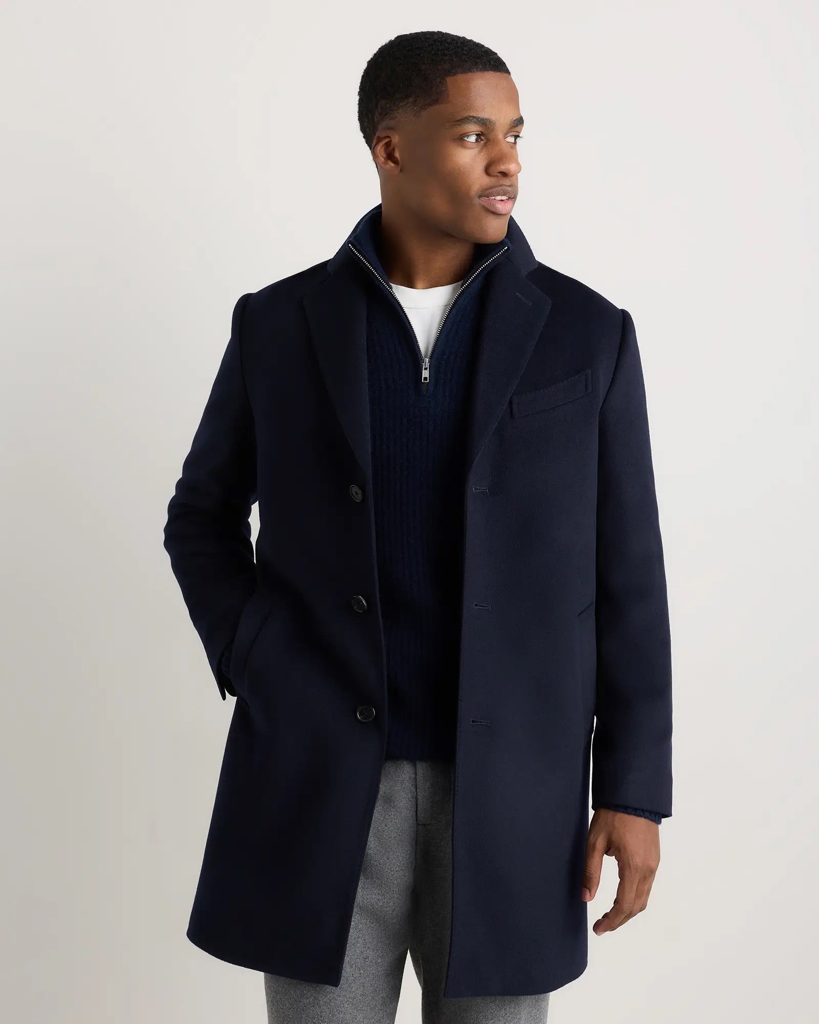 Casaco Sobretudo Masculino Longo - Azul marinho