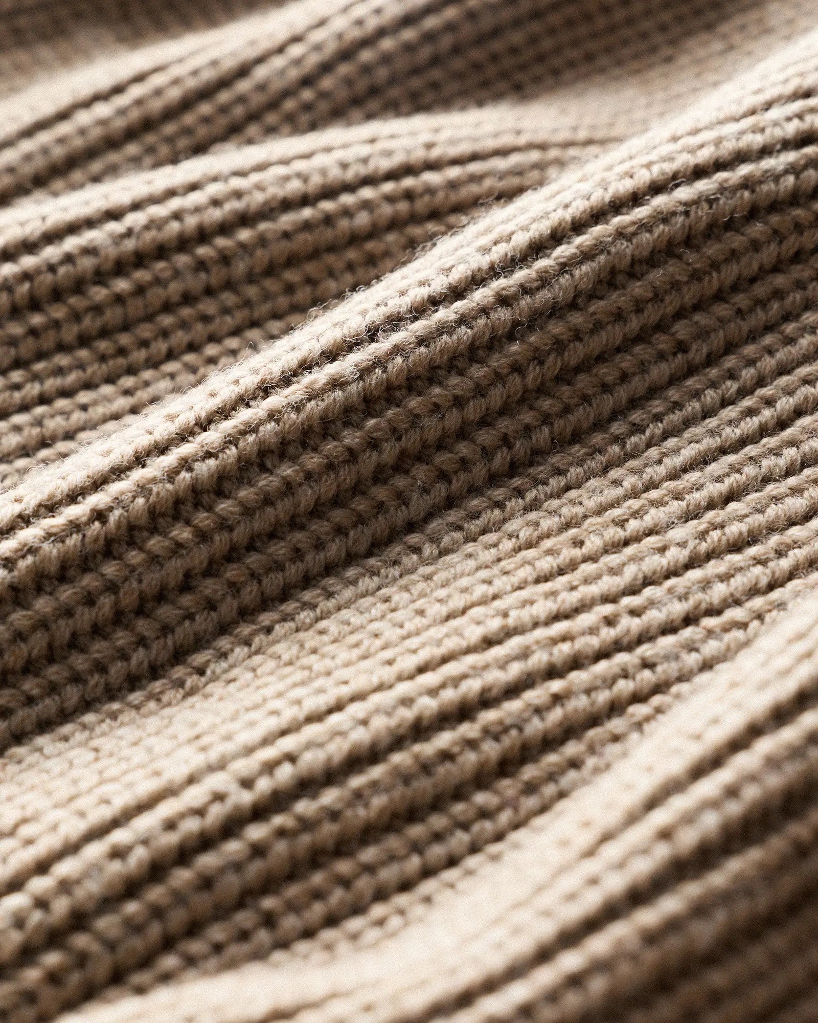 Suéter Canelado Quarter Zip Jumper - Bege