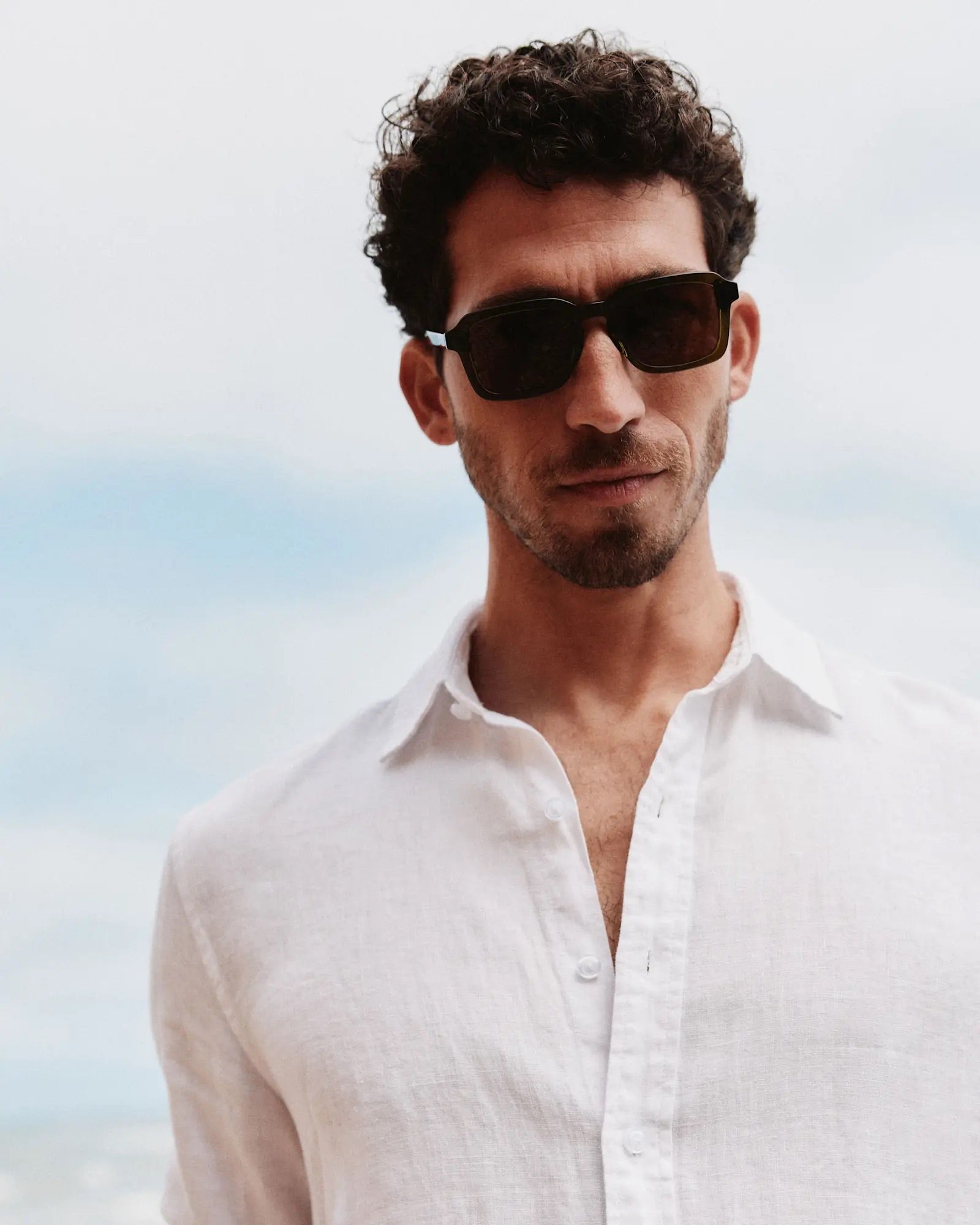 Camisa Manga Longa Slim Em Linho - Branco