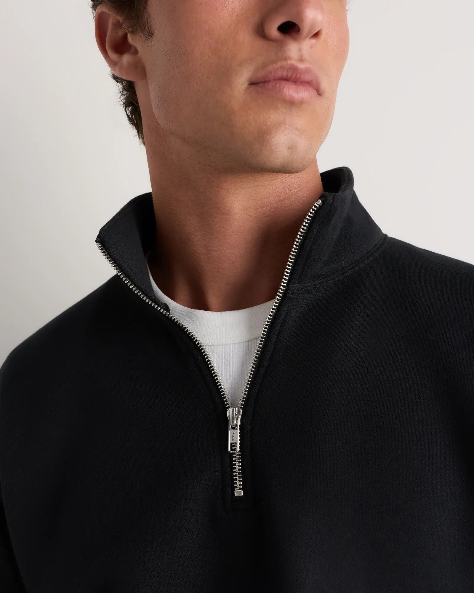 Suéter Fleece Zip Neck - Preto