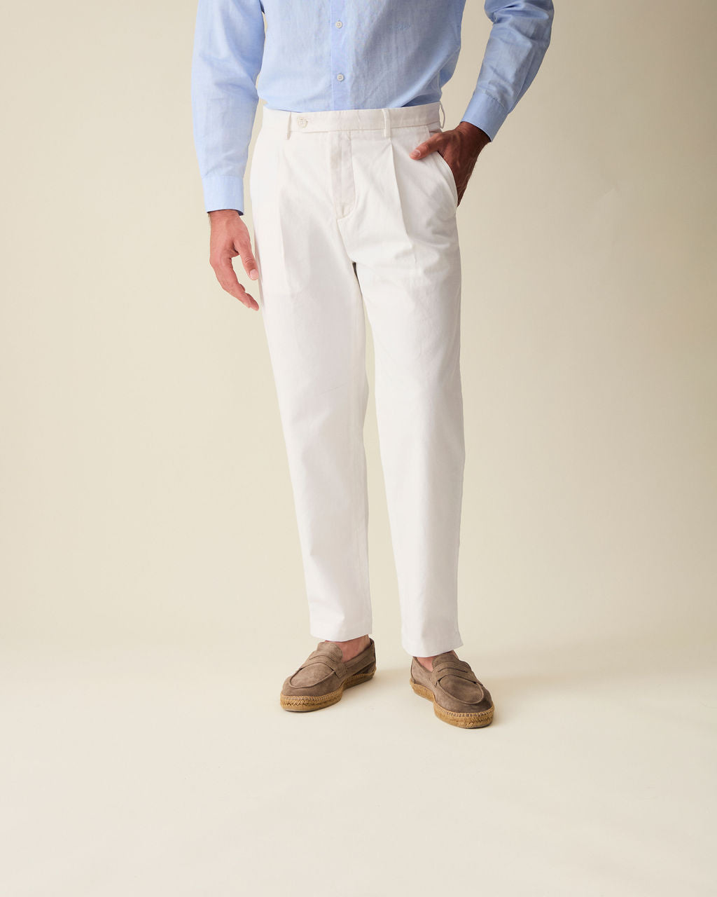 Calça Reta em Linho - Branco