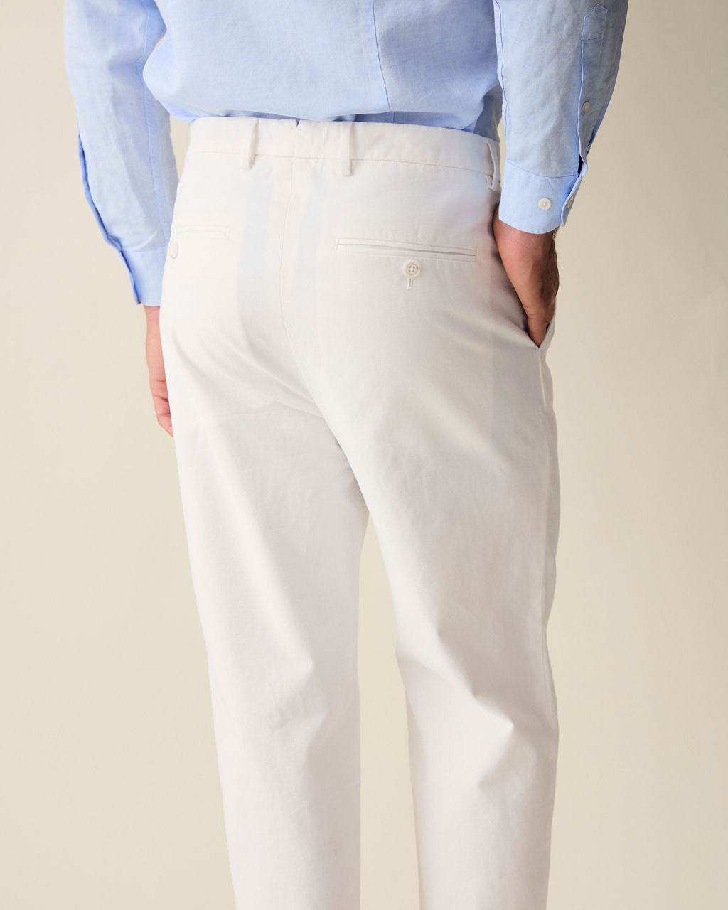 Calça Reta em Linho - Branco