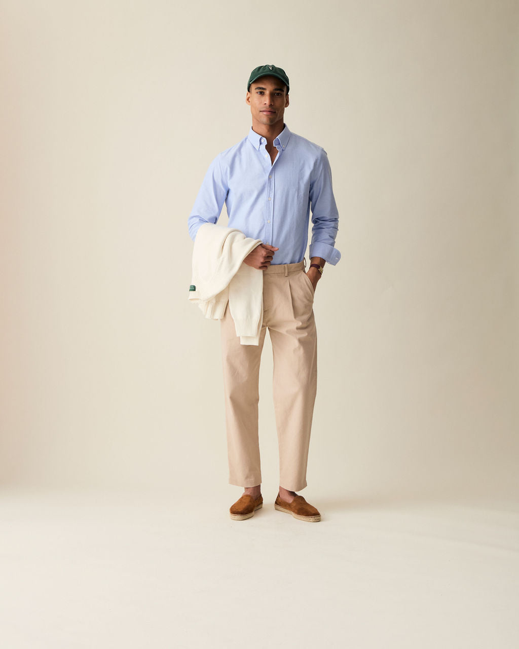Calça Reta em Linho - Creme