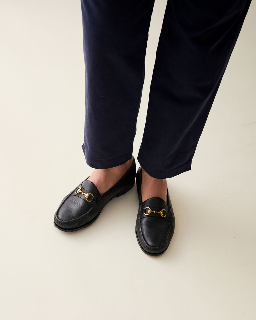 Calça Reta em Linho - Azul Marinho