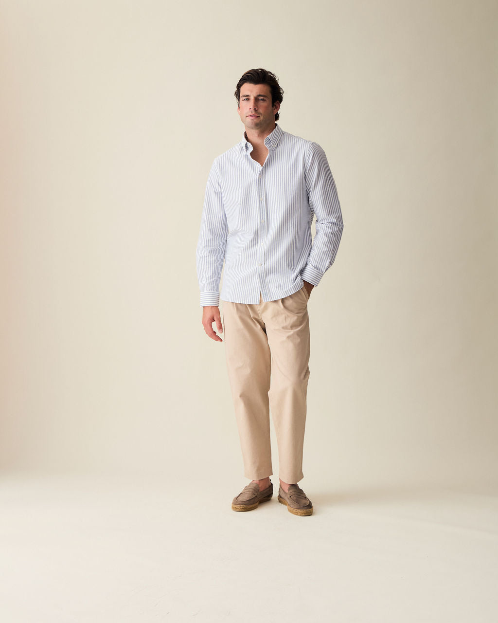 Calça Reta em Linho - Creme