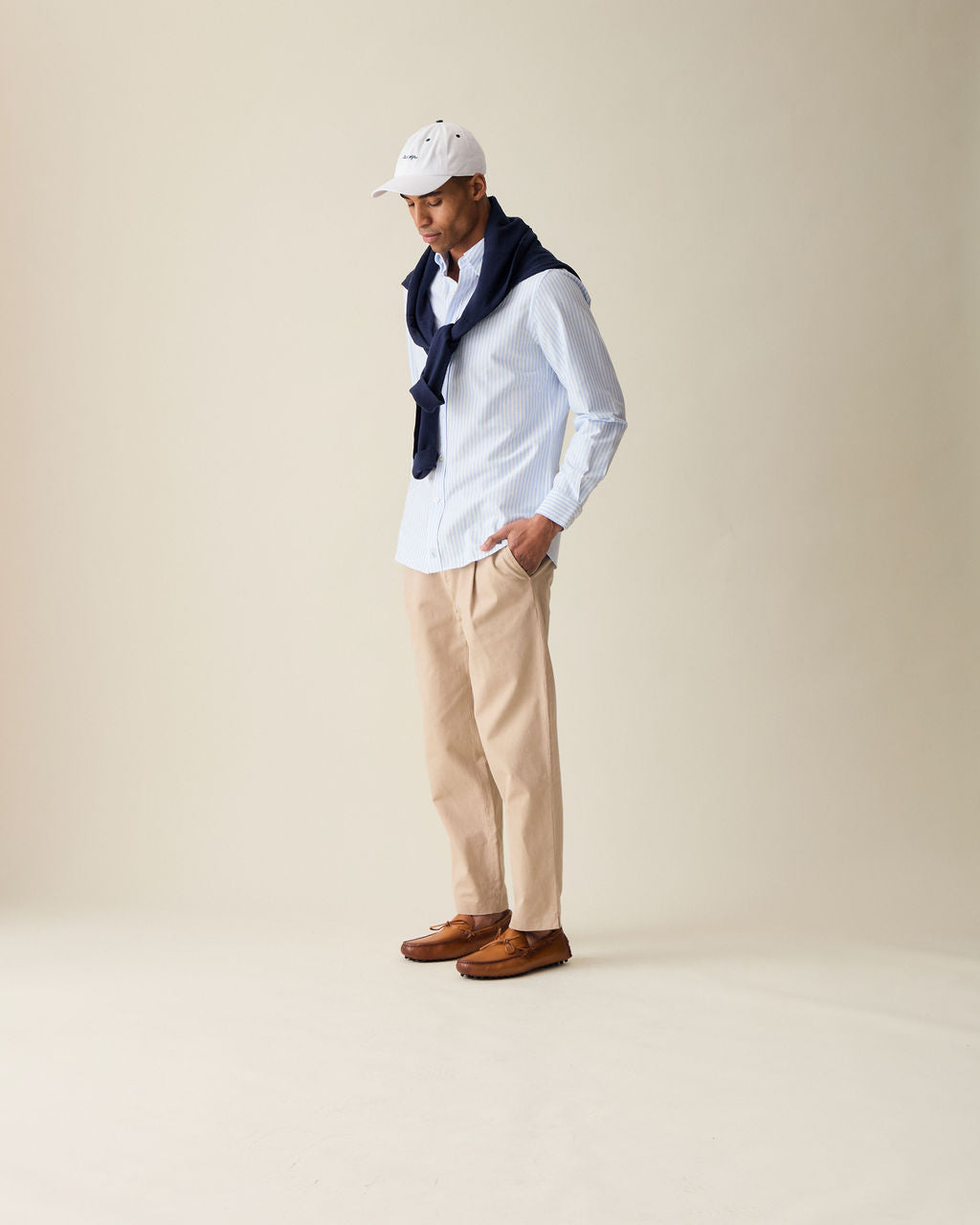 Calça Reta em Linho - Creme