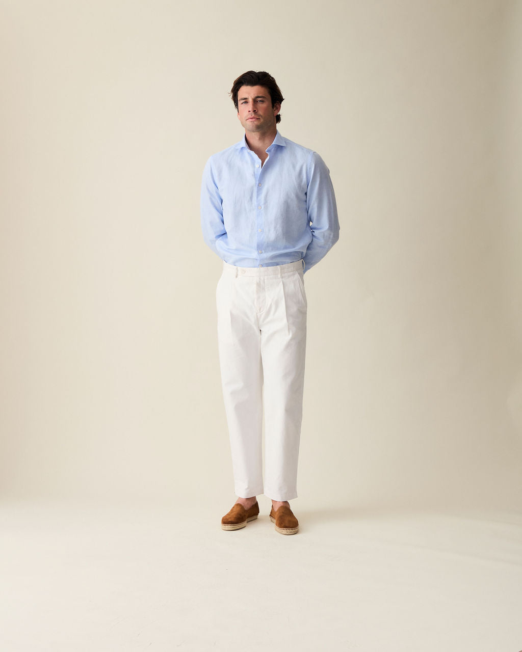 Calça Reta em Linho - Branco