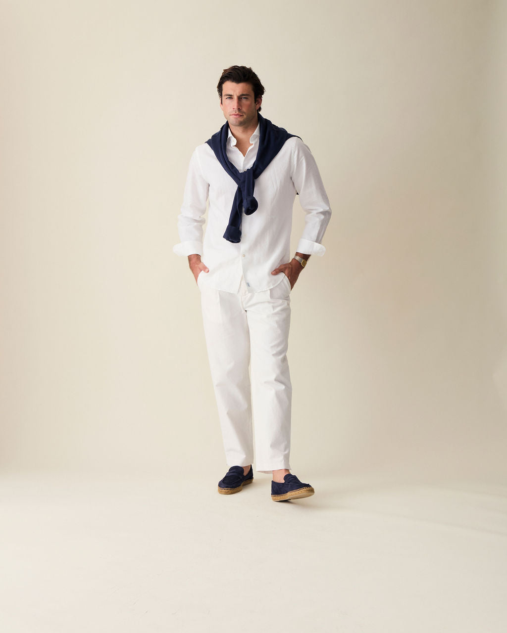 Calça Reta em Linho - Branco