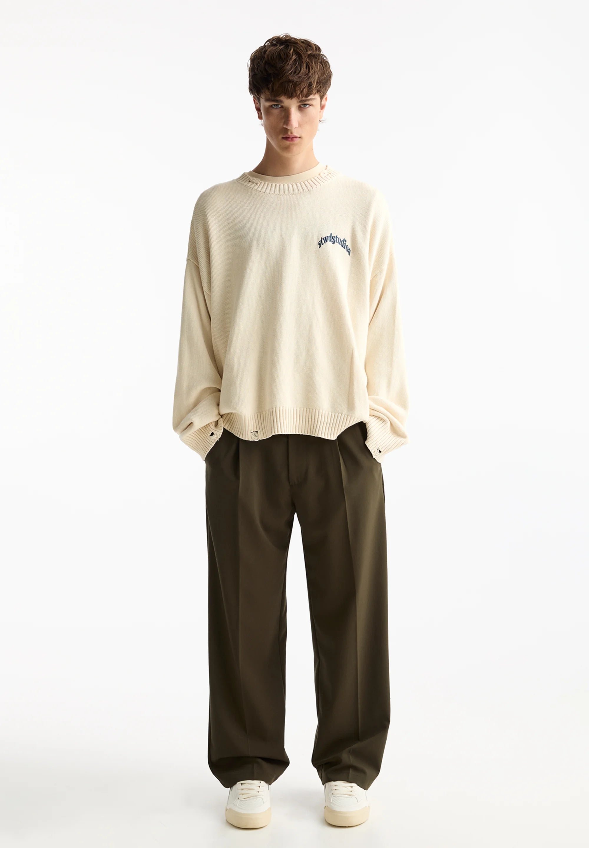 Calça Wide Fit Casual - Caqui