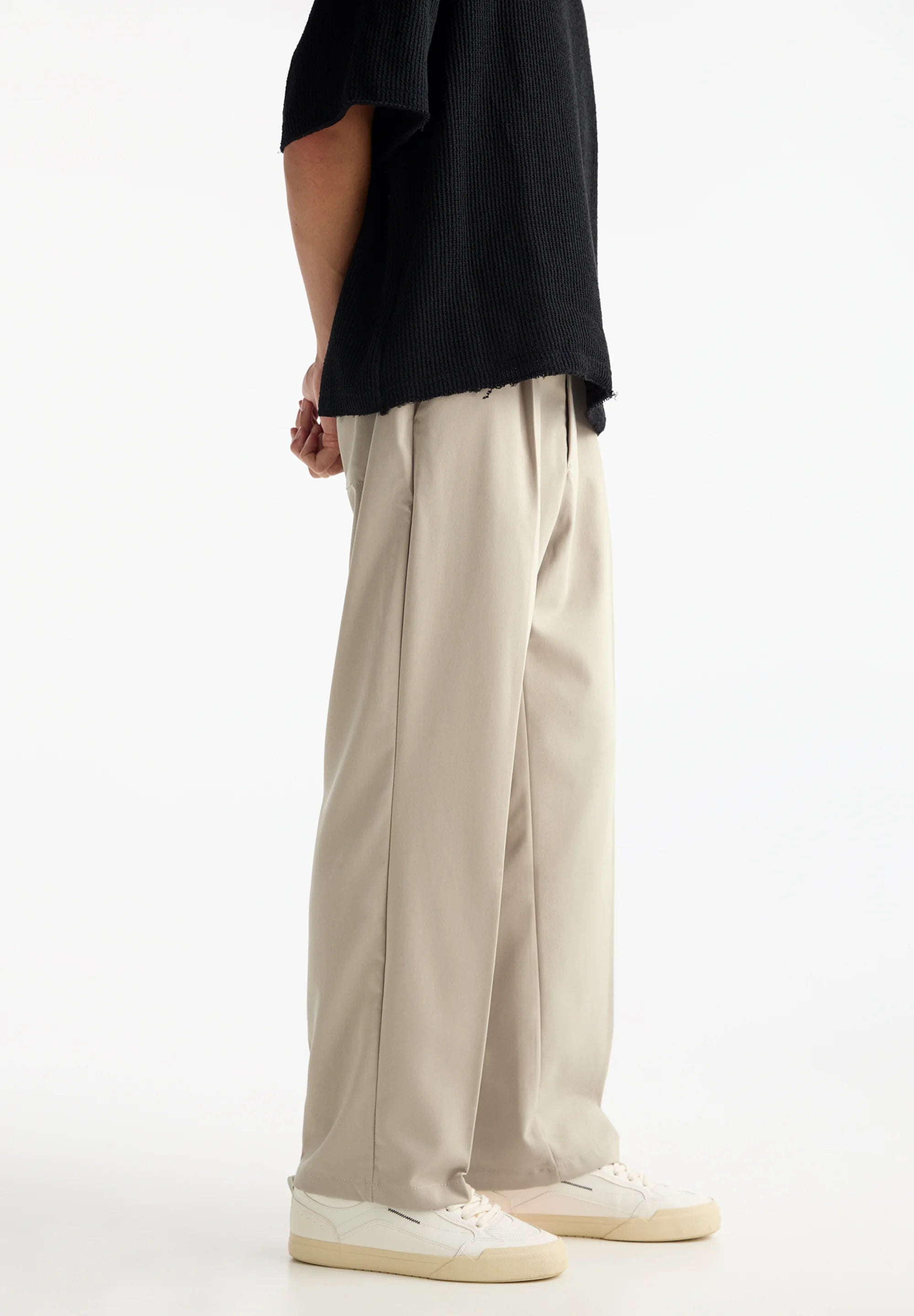 Calça Wide Fit Casual - Bege