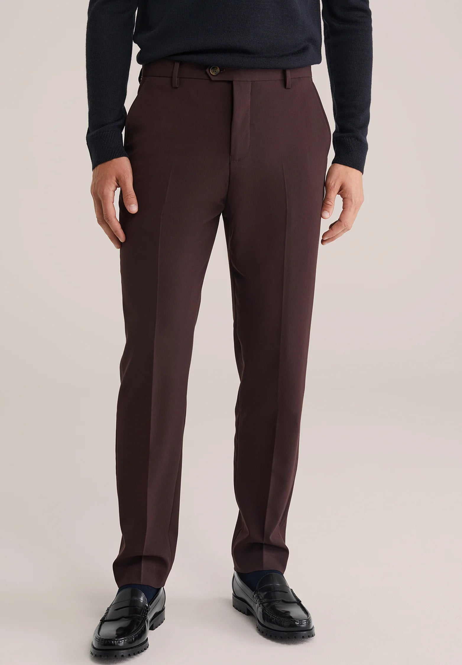 Calça de Alfaiataria Regular Fit - Marrom
