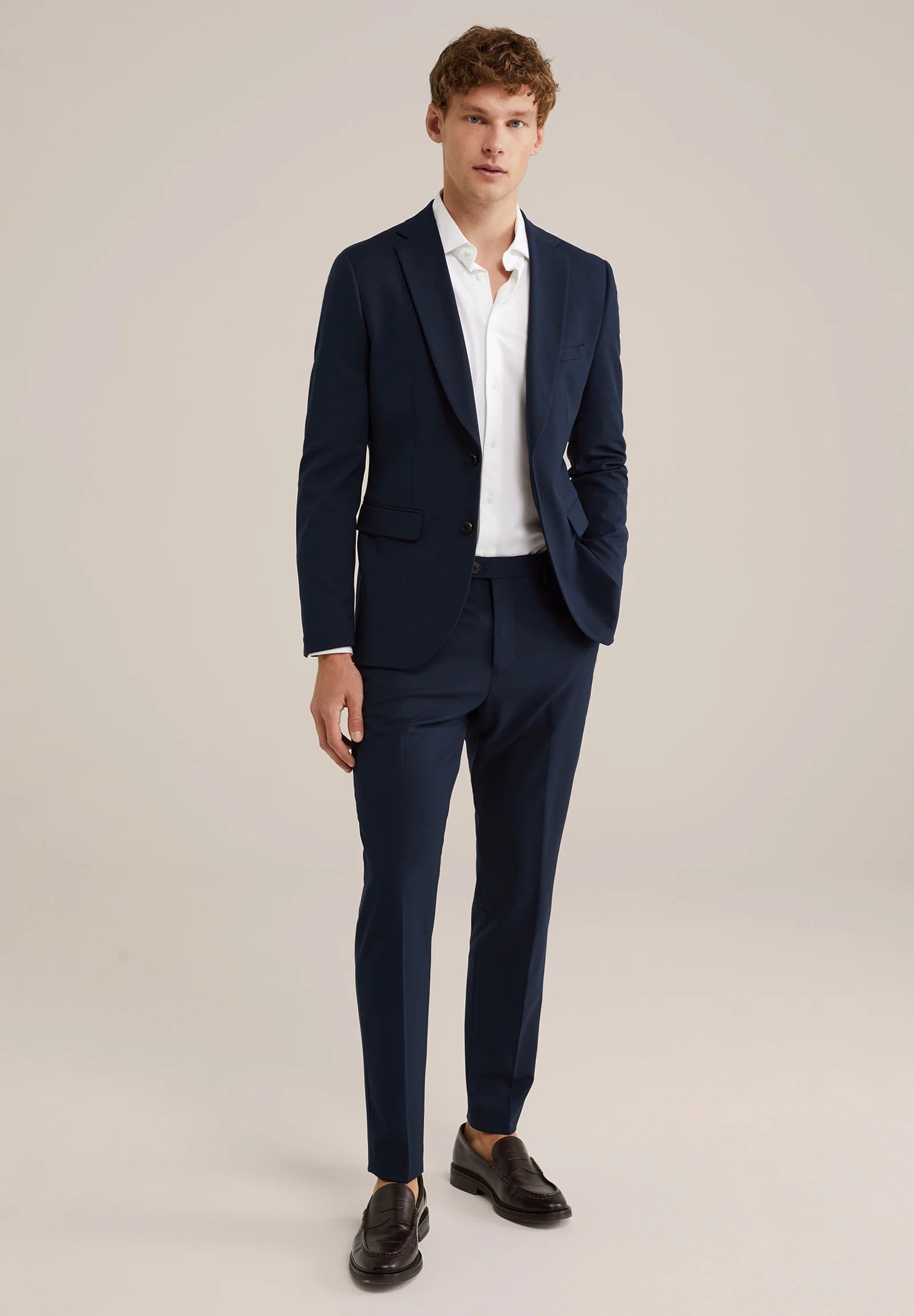 Calça de Alfaiataria Regular Fit - Azul marinho