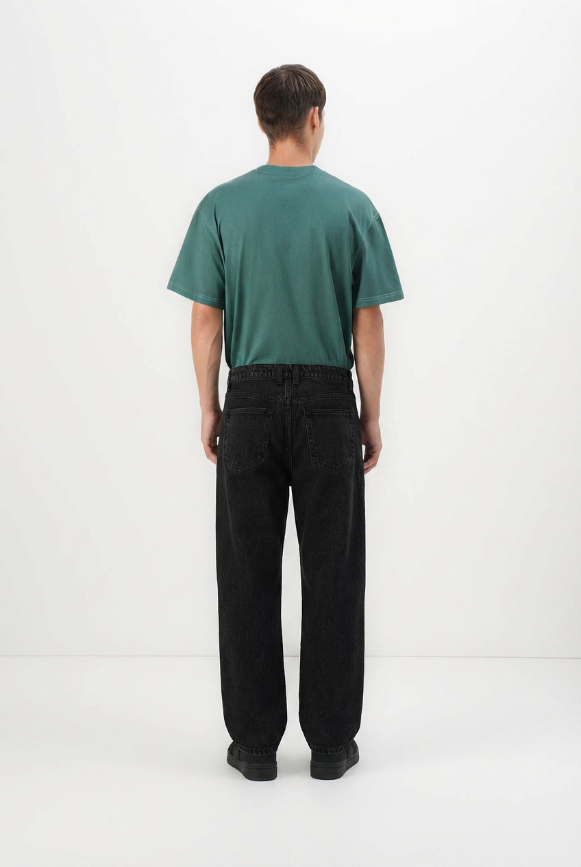 Calça Jeans Baggy - Preto