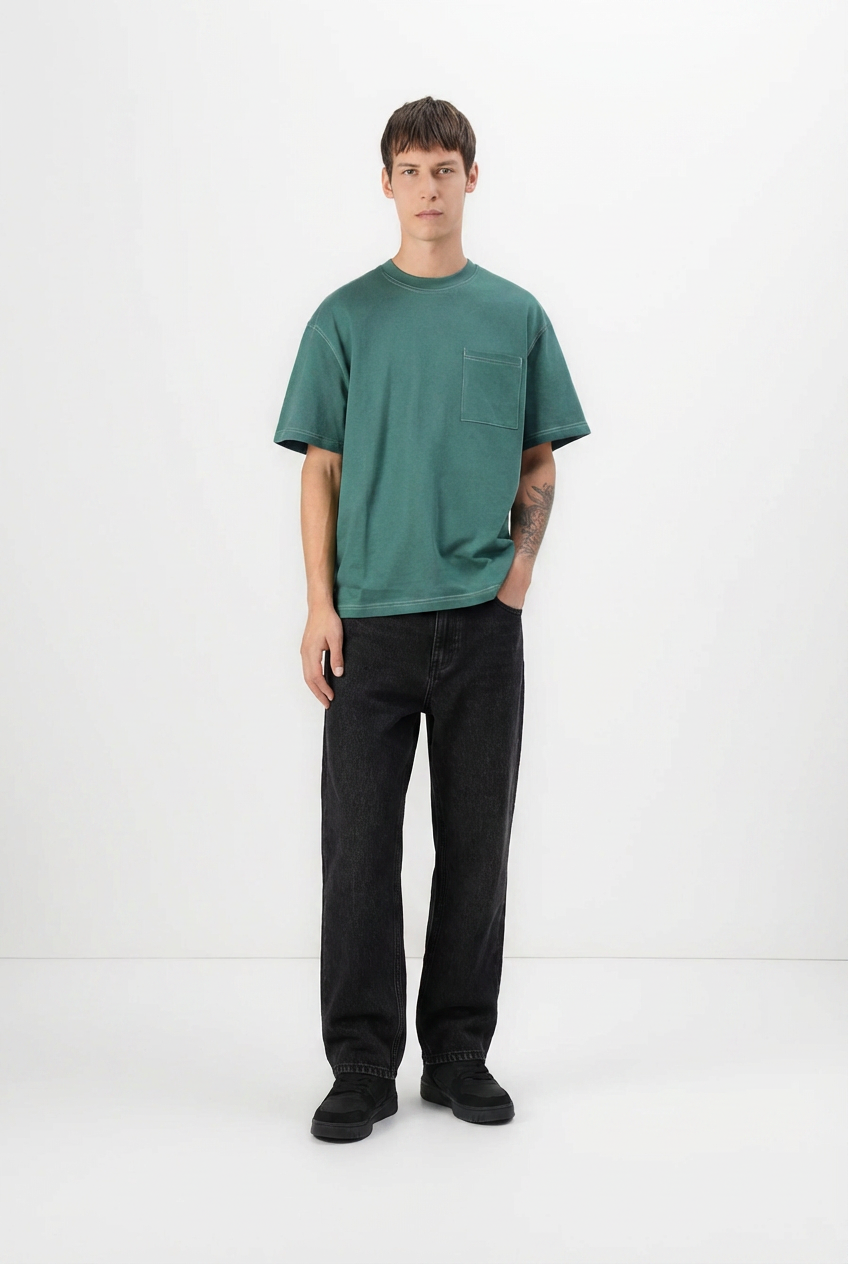 Calça Jeans Baggy - Preto