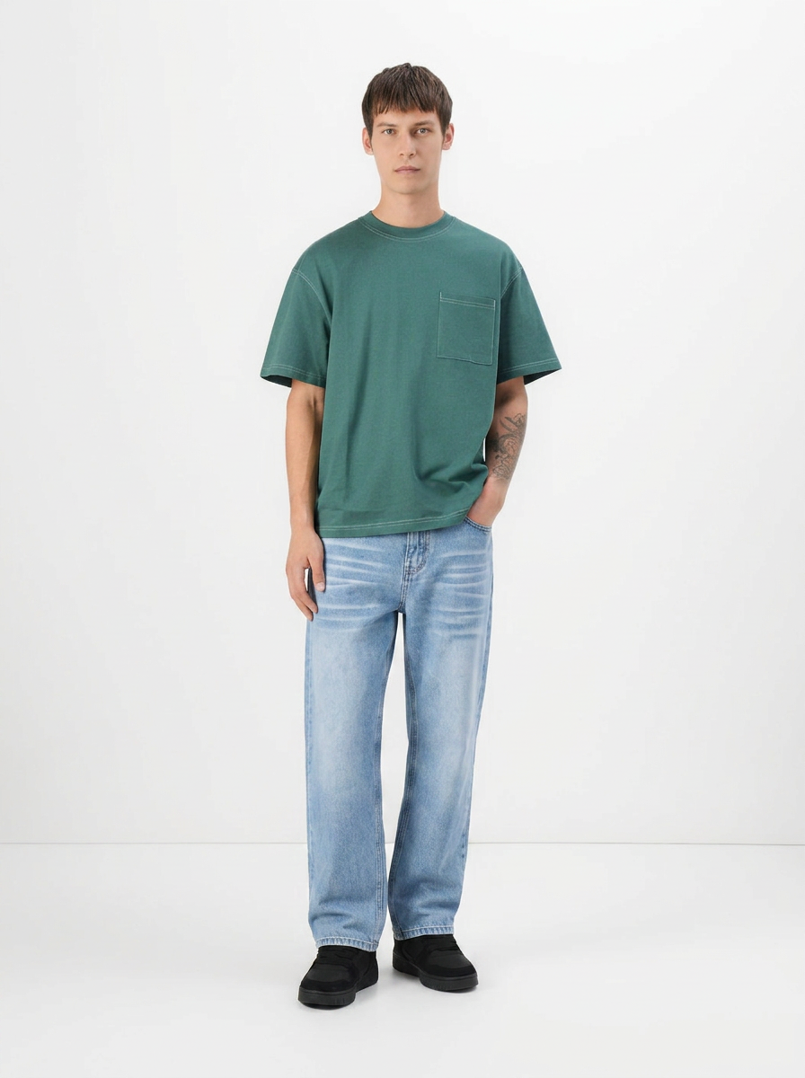 Calça Jeans Baggy - Azul claro
