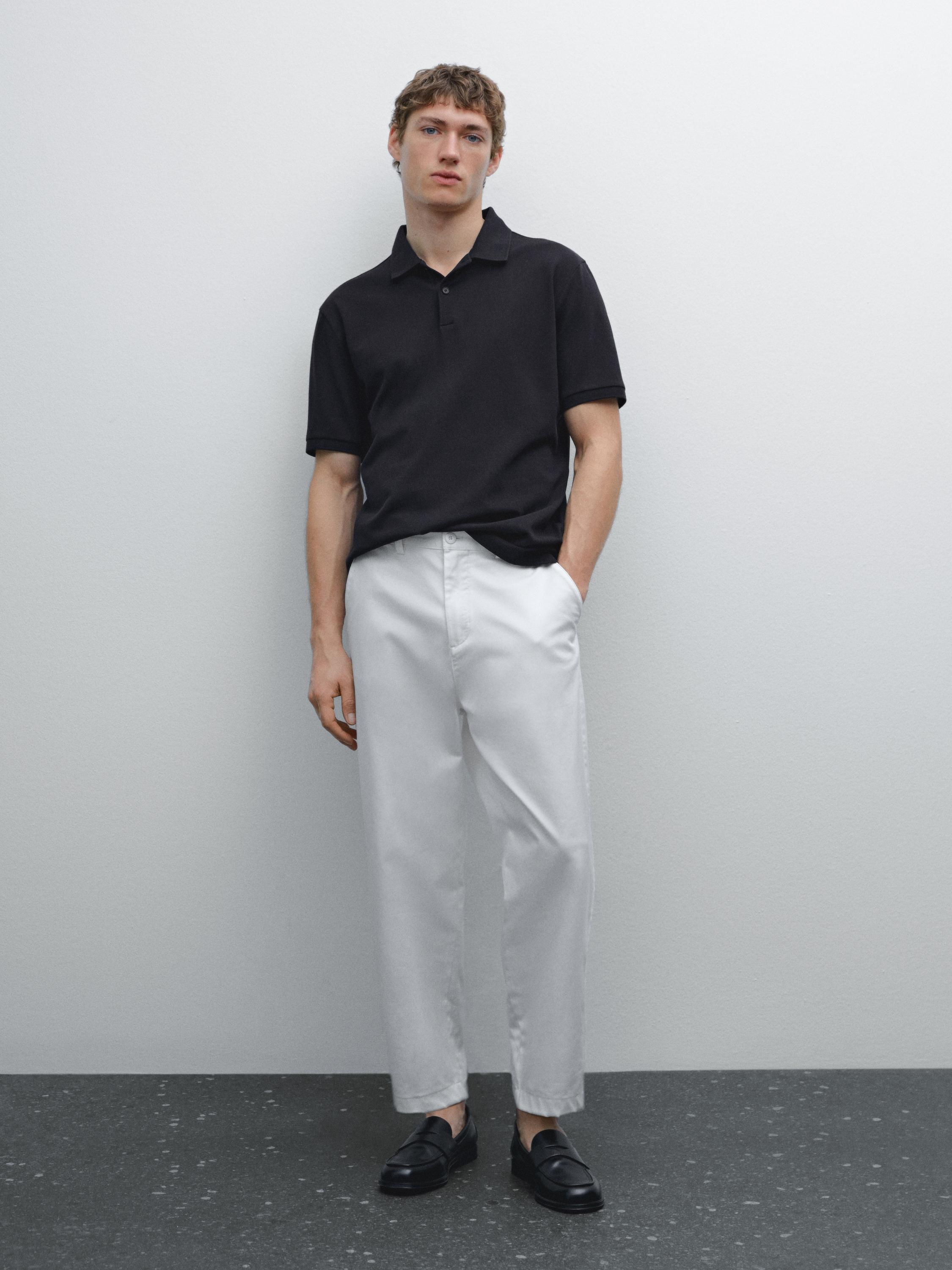Camisa Polo com Microestrutura em Piquê