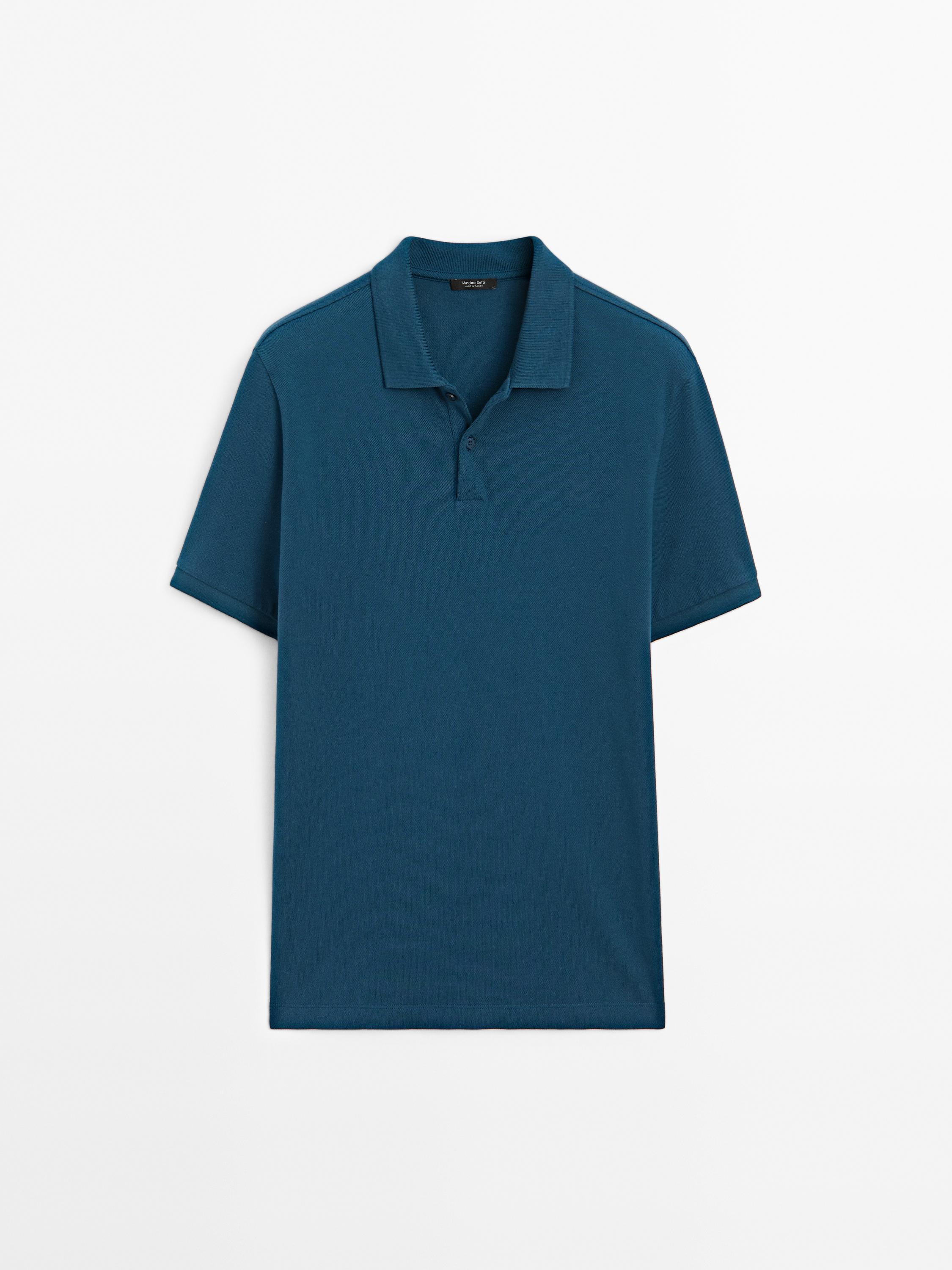 Camisa Polo com Microestrutura em Piquê