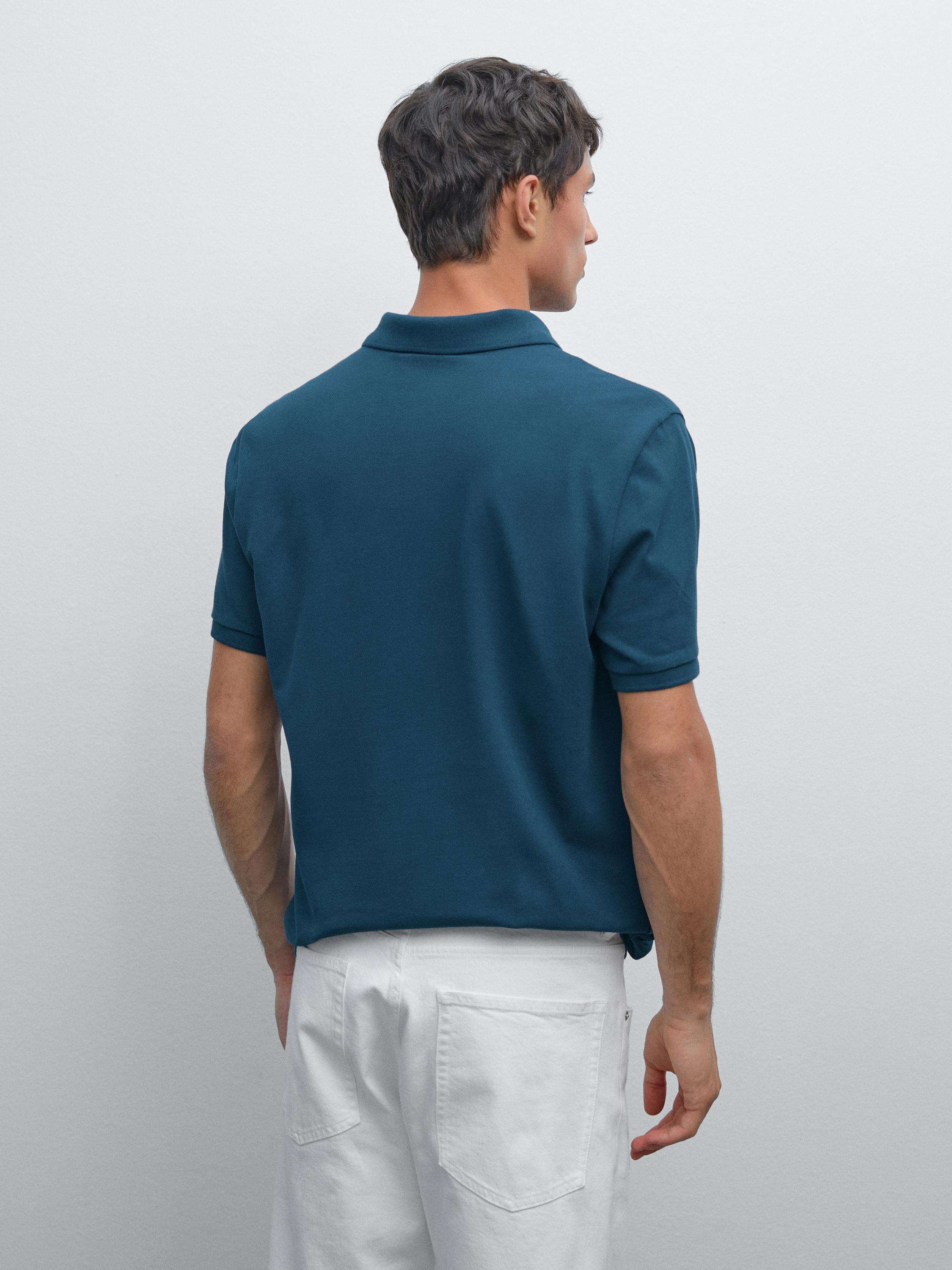 Camisa Polo com Microestrutura em Piquê