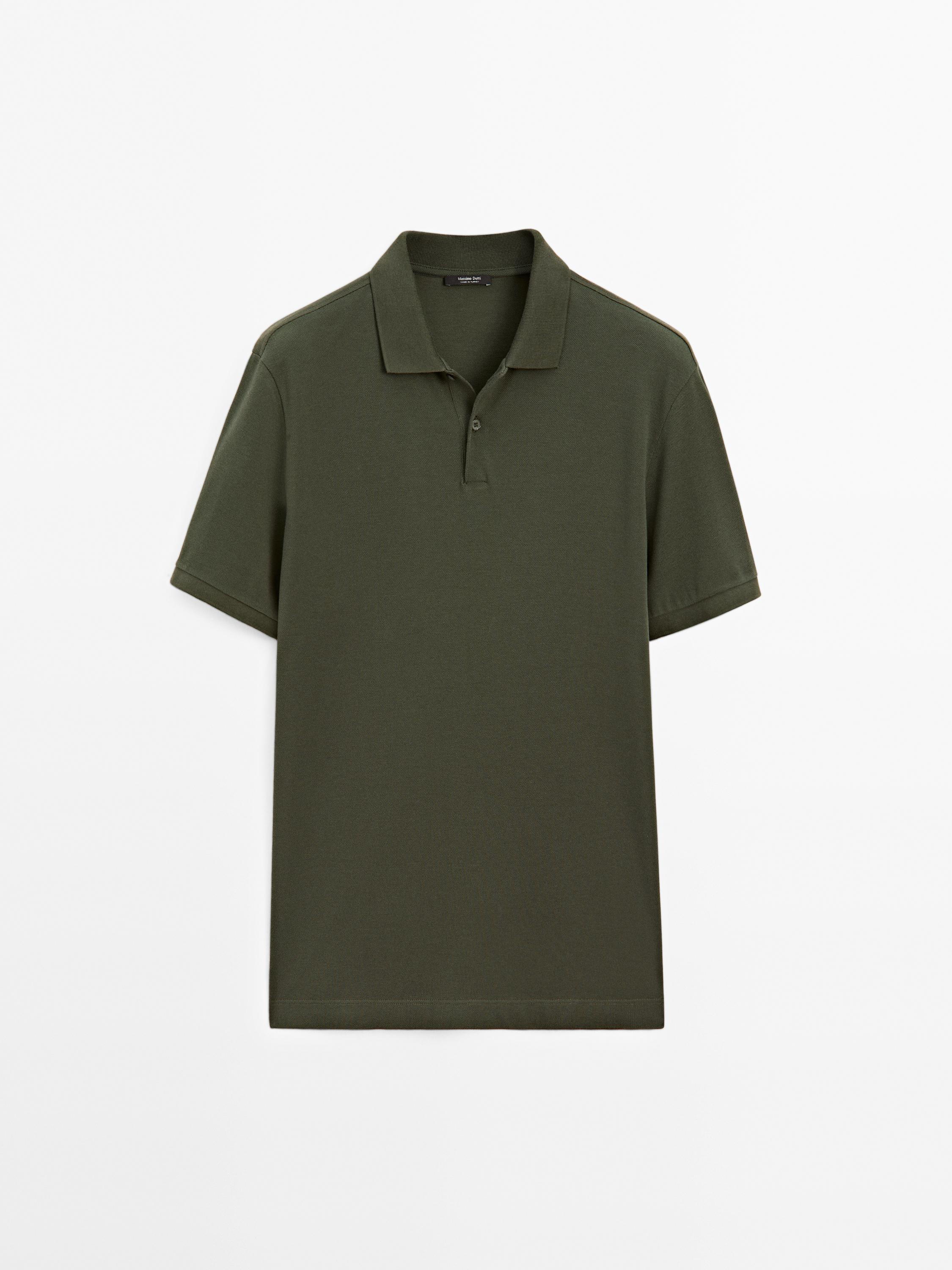 Camisa Polo com Microestrutura em Piquê