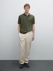 Camisa Polo com Microestrutura em Piquê