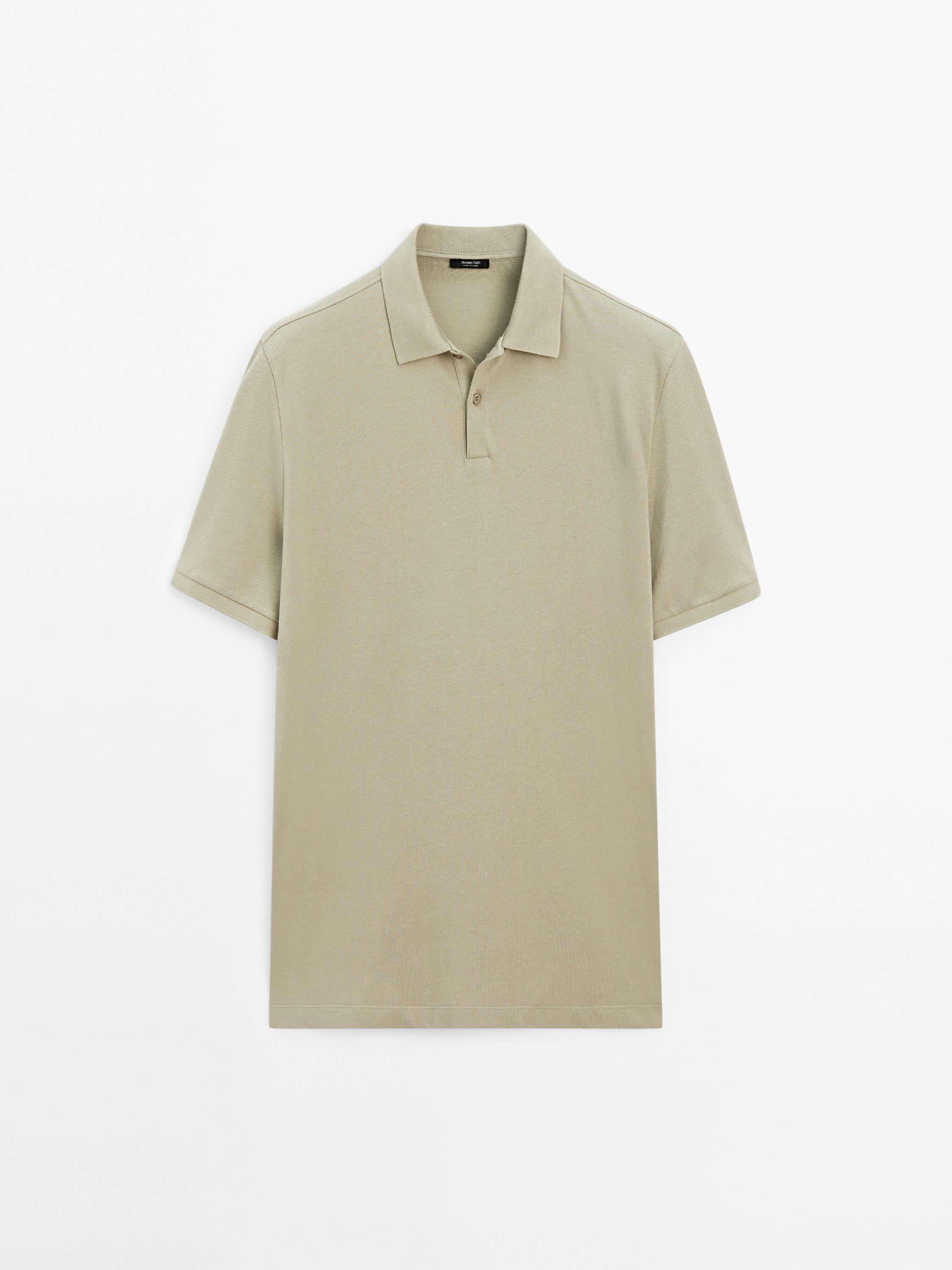 Camisa Polo com Microestrutura em Piquê