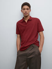 Camisa Polo com Microestrutura em Piquê