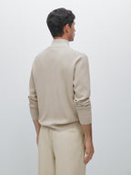 Suéter de Malha com Gola Mock - Bege