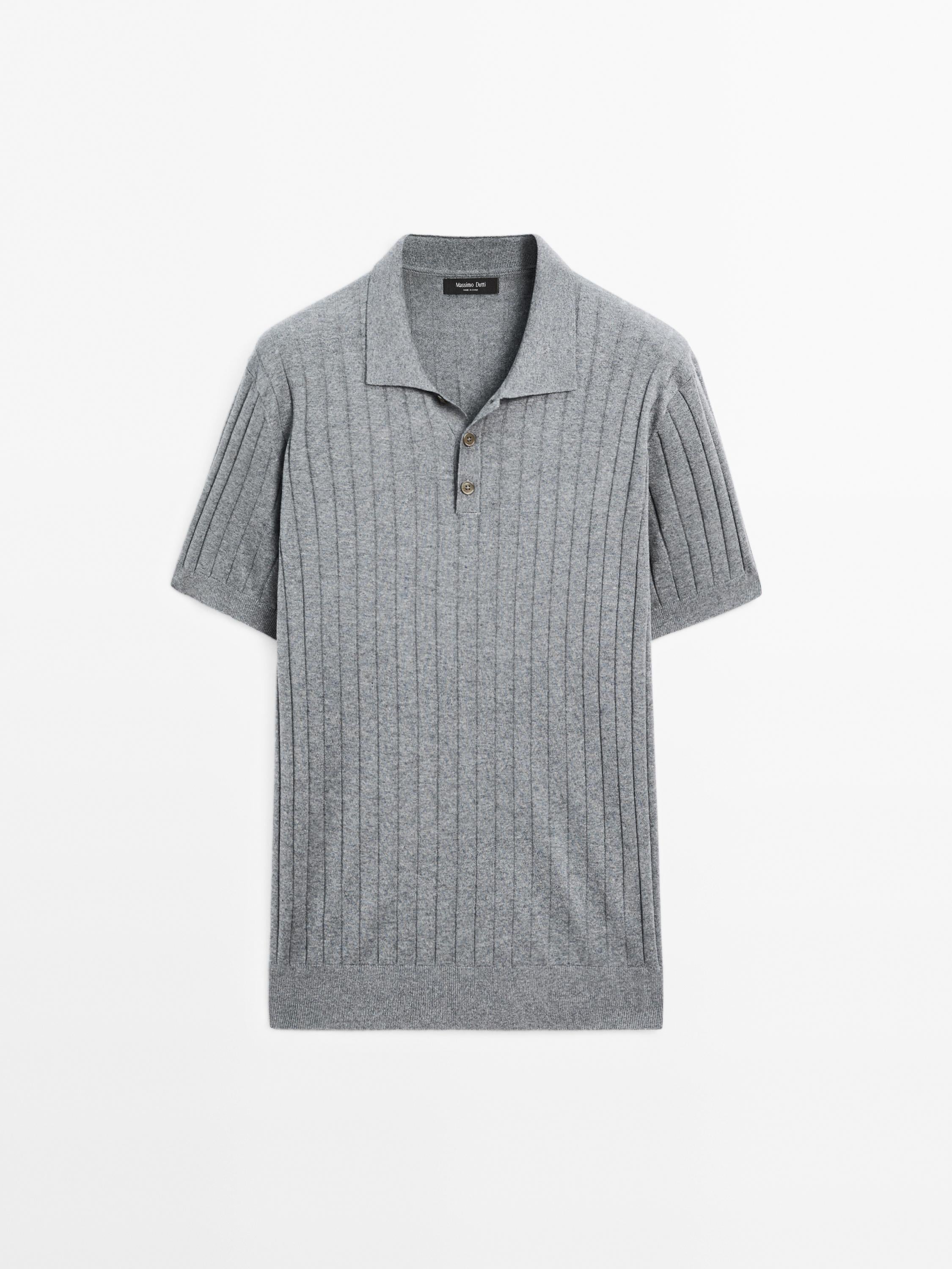Camisa Gola Polo Canelada Blend - Cinza
