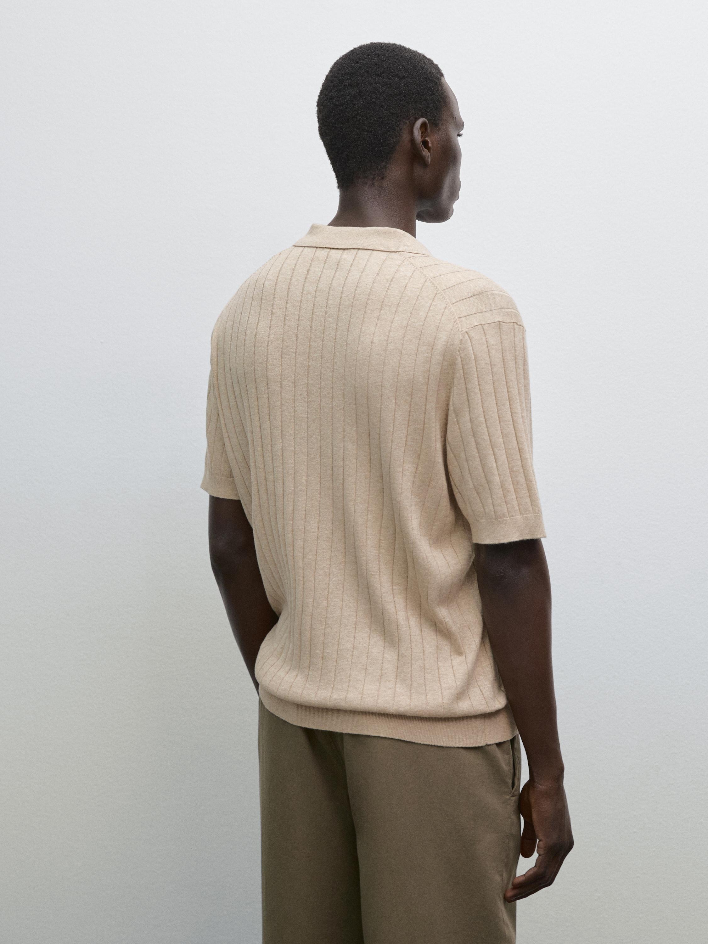 Camisa Gola Polo Canelada Blend - Bege