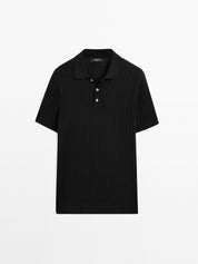Camisa Gola Polo Canelada Blend - Preto